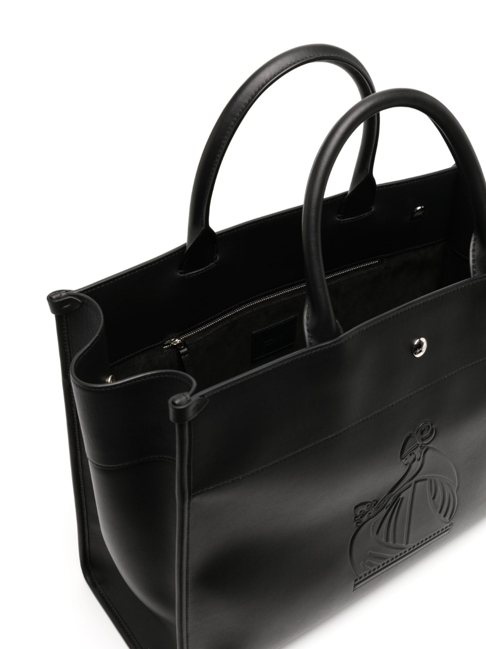 embossed-logo leather tote bag - 5