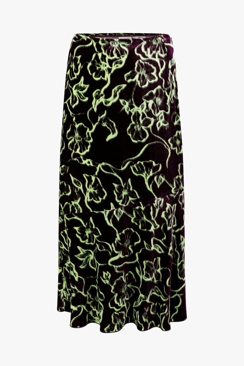 PRINTED VELVET SKIRT 1