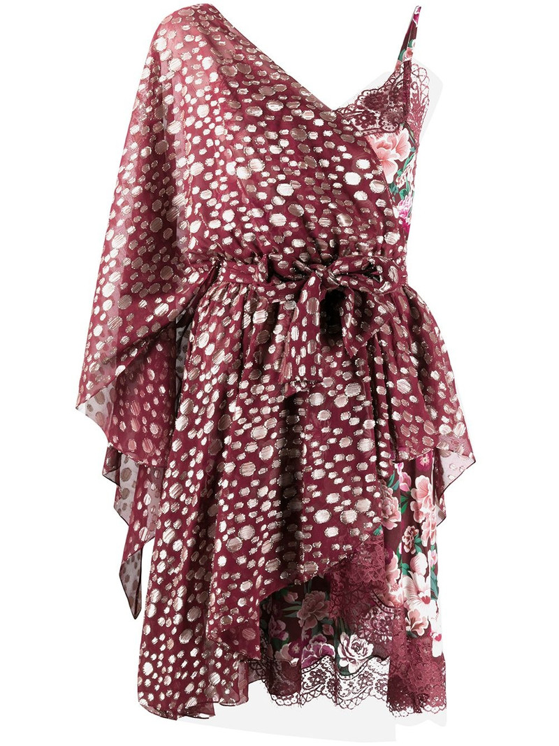 one shoulder metallic-embellished dress 1