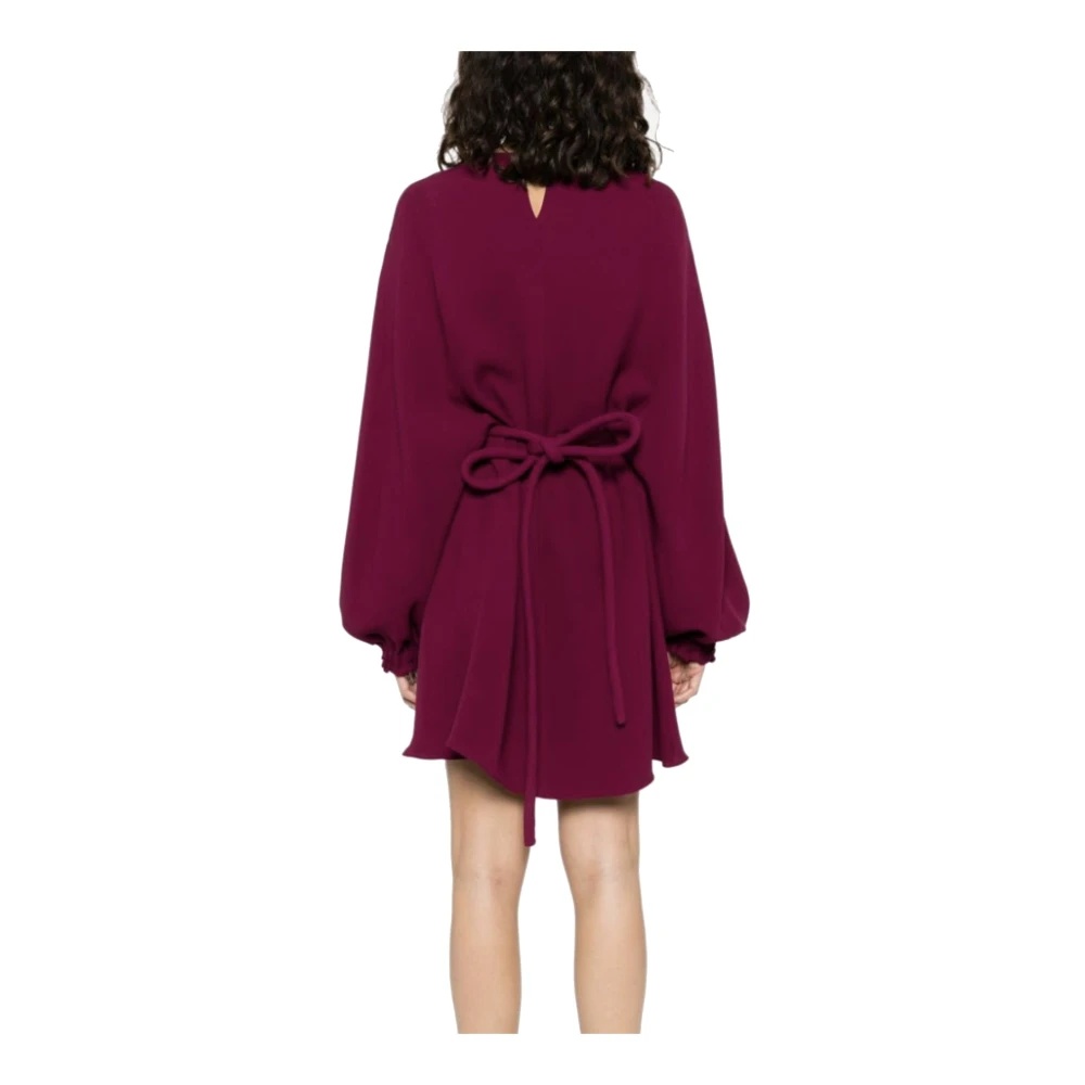 SILK DRESS WITH V-NECK AND KEYHOLE - 5
