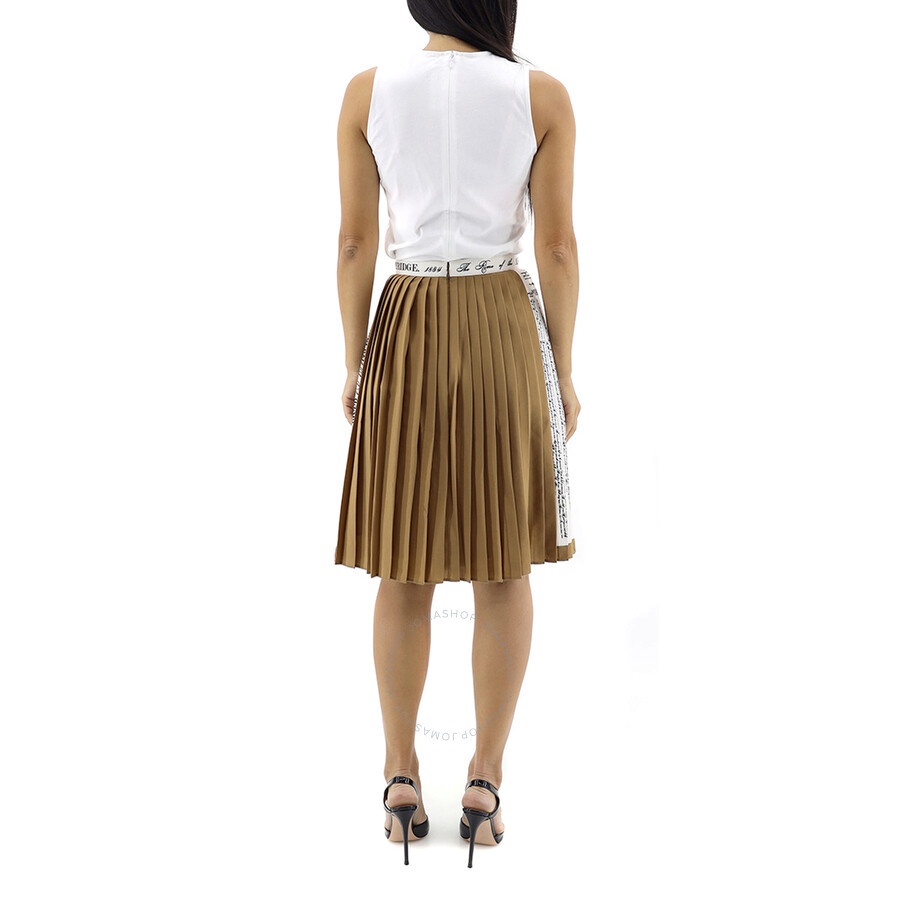 Burberry Ladies Mariner Print Pleated Cady Skirt - 3