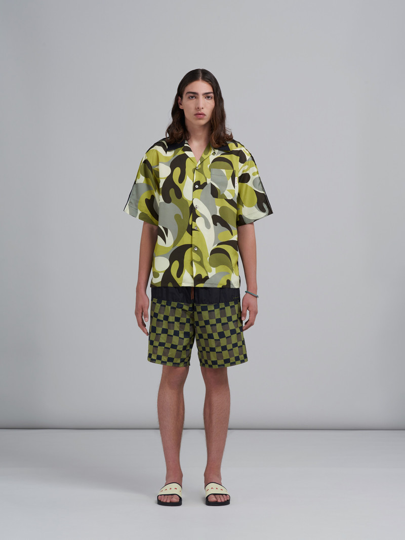 Marni ICONIC DAMIER PRINT NYLON SWIM TRUNKS outlook