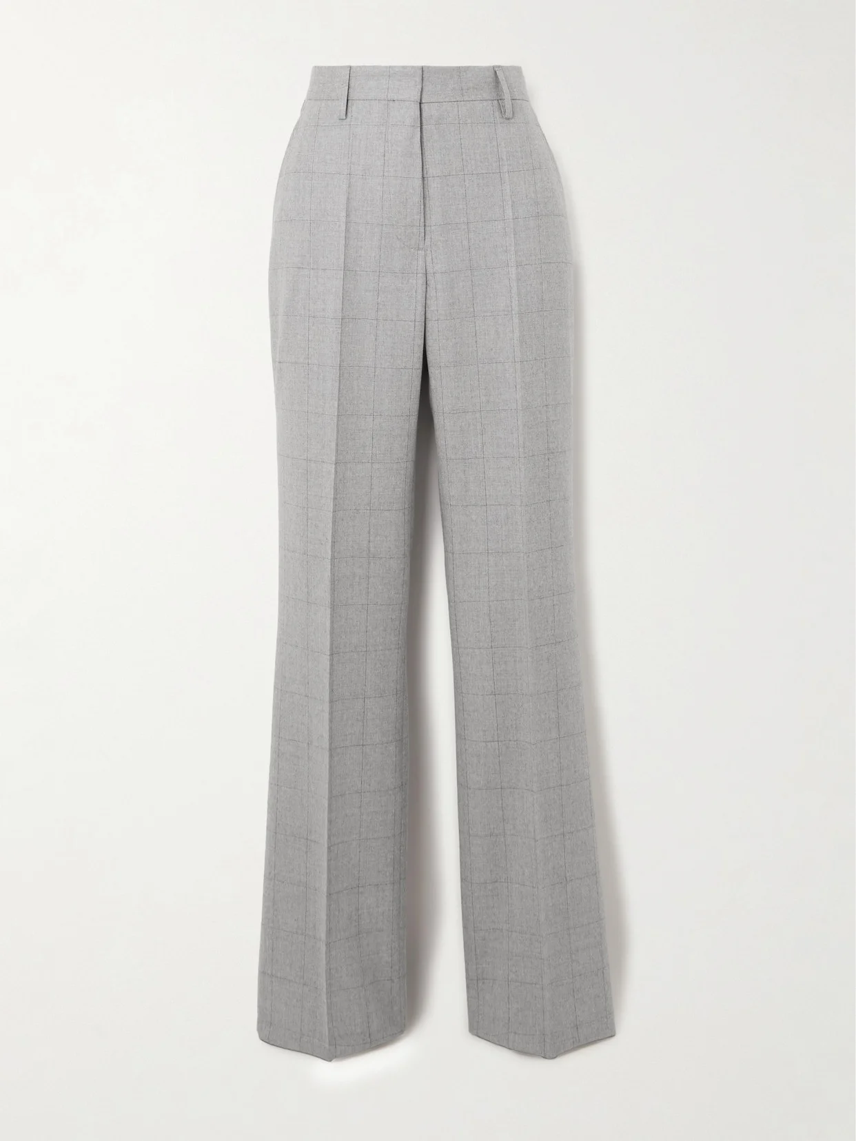 Checked Wool-flannel Straight-leg Pants - 1