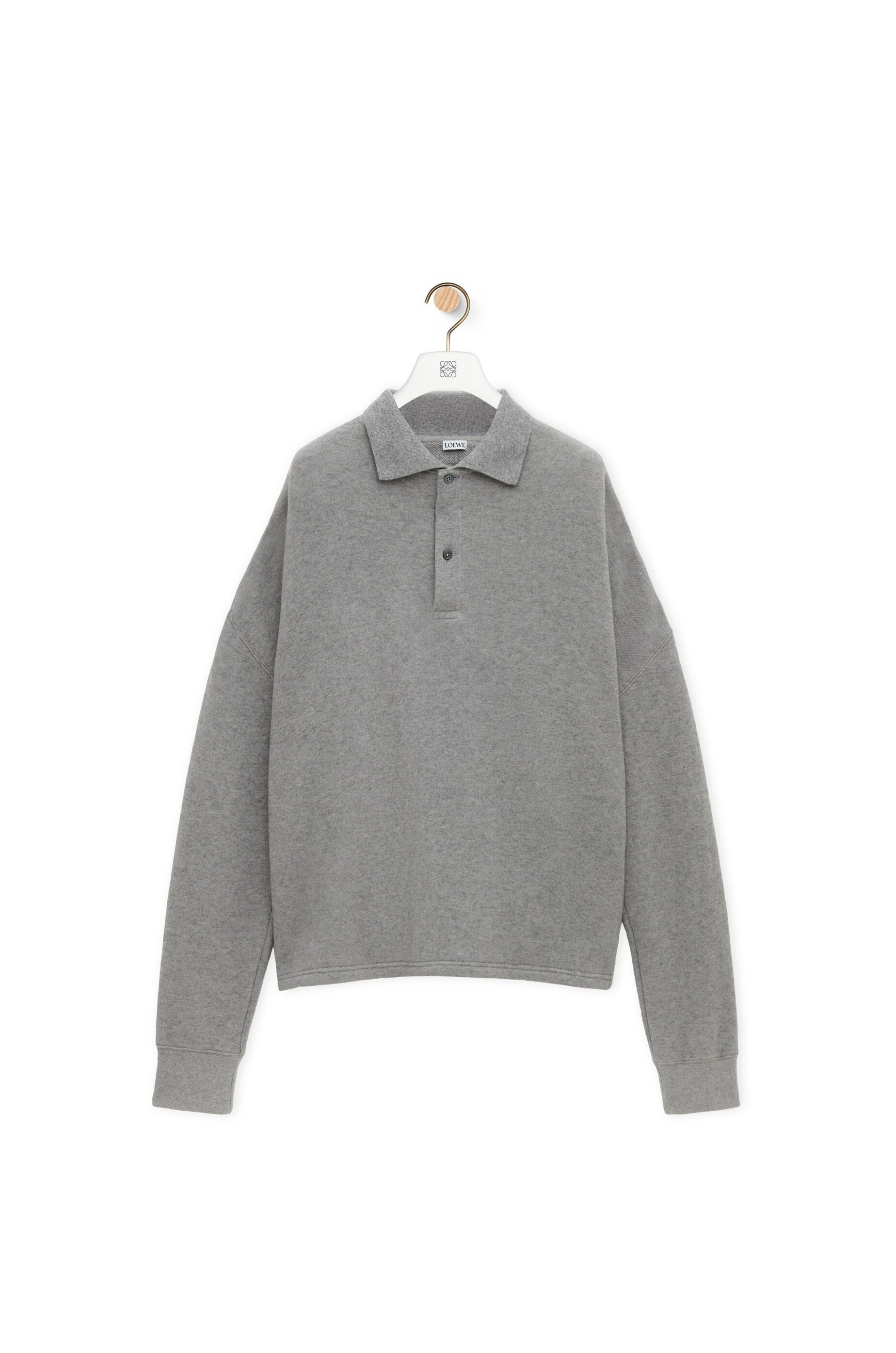 Polo sweatshirt in cotton and cashmere - 1