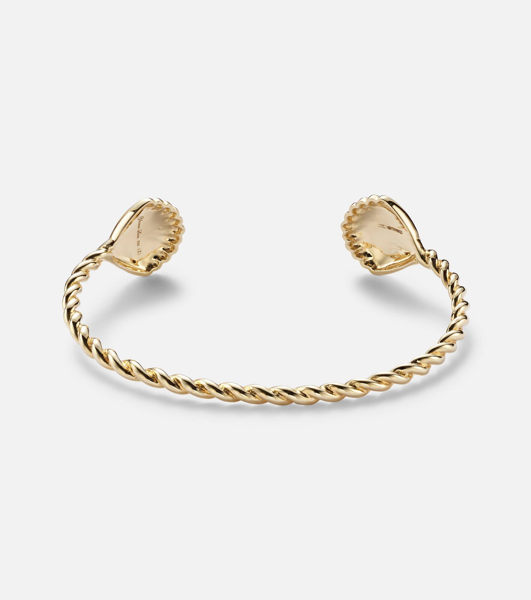 Jonc Coquillage 18kt gold bracelet with diamonds - 4