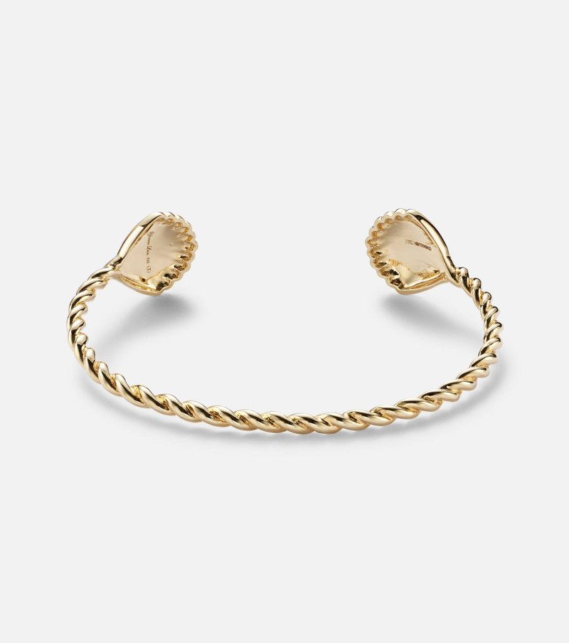 Jonc Coquillage 18kt gold bracelet with diamonds 4