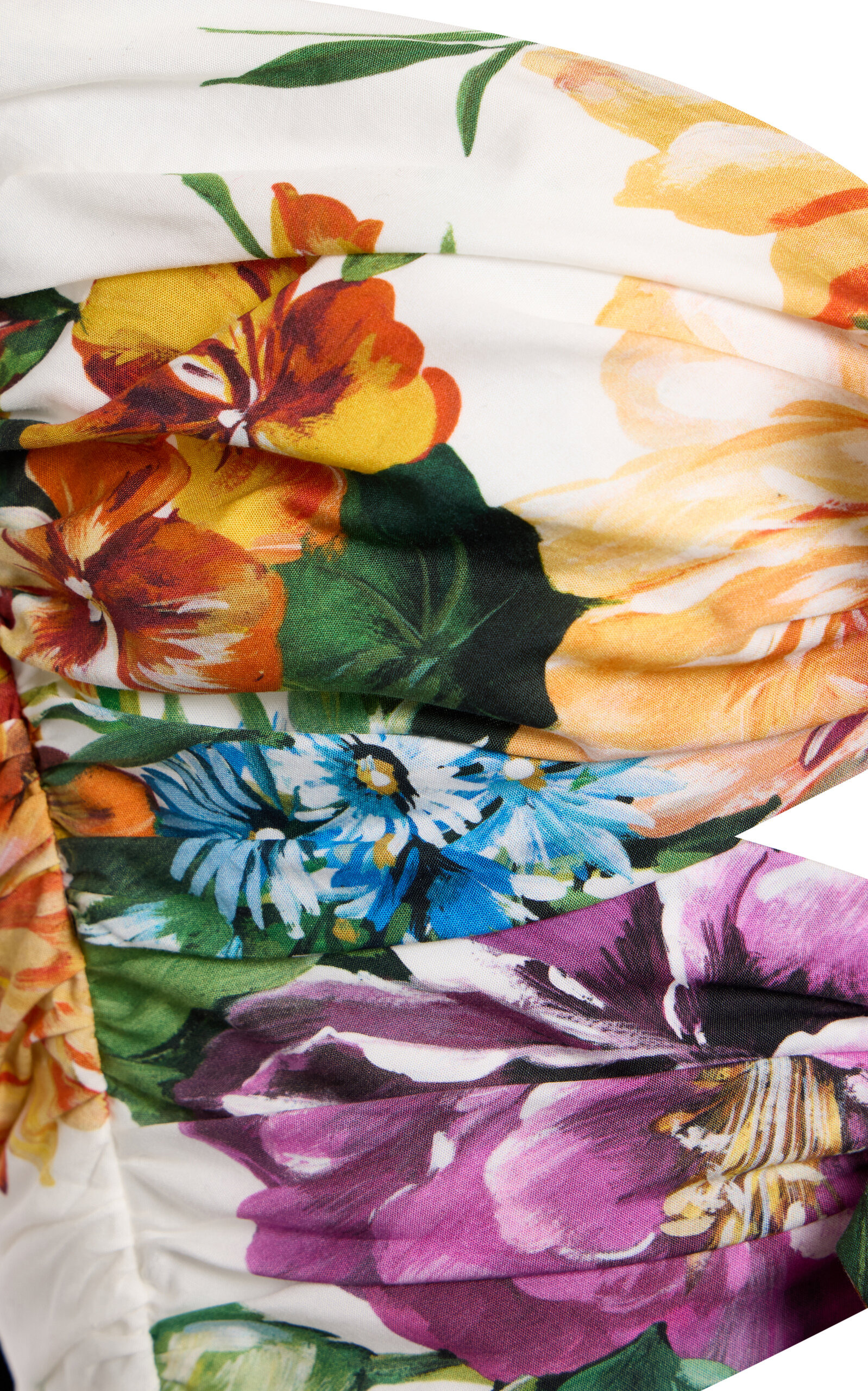 Floral-Printed Cutout Cotton Poplin Top floral - 5