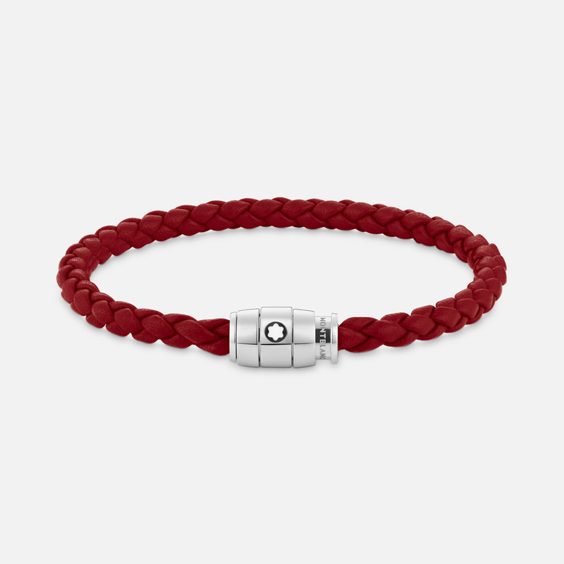 Bracelet Steel 3 rings Meisterstück collection in russet leather - 1