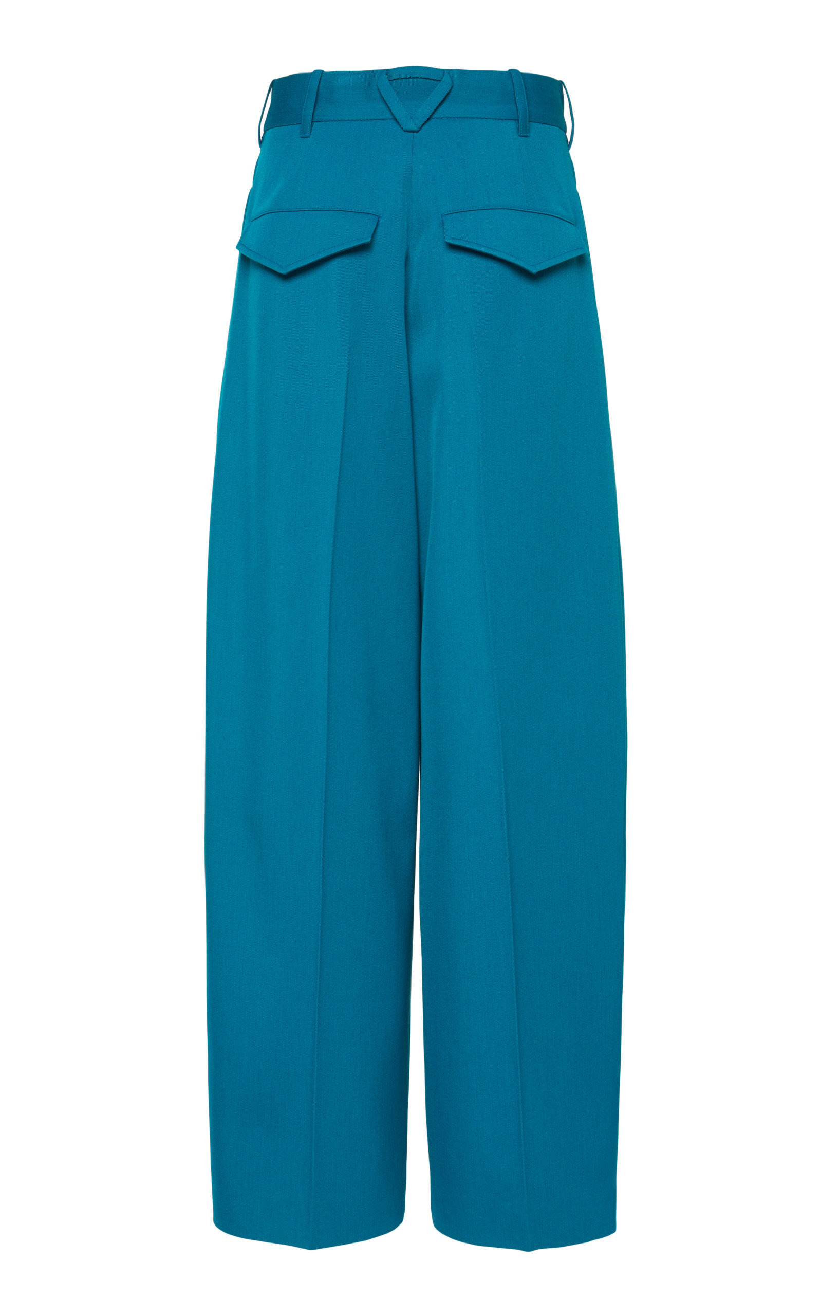 Pleated Gabardine Wide-Leg Pants green - 3