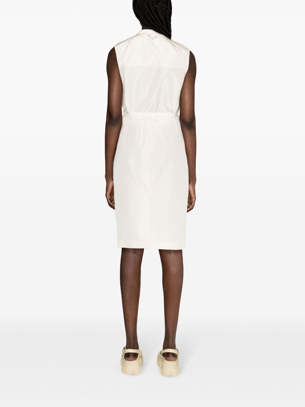 logo-buckle straight faille skirt - 4