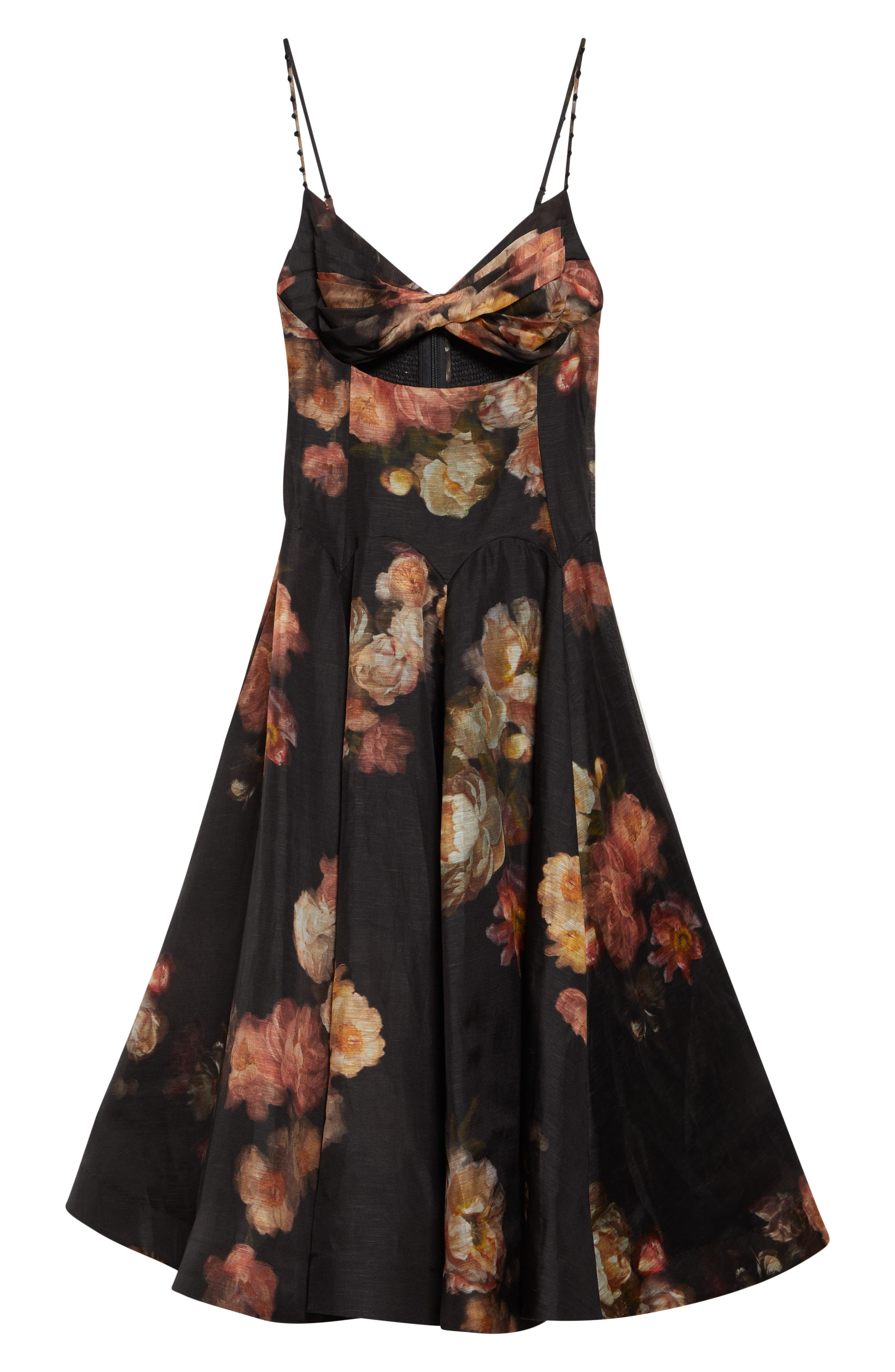 Zimmermann Hypnotic Floral Twist Front Cutout Organza Midi Dress in Russet Floral at Nordstrom - 5