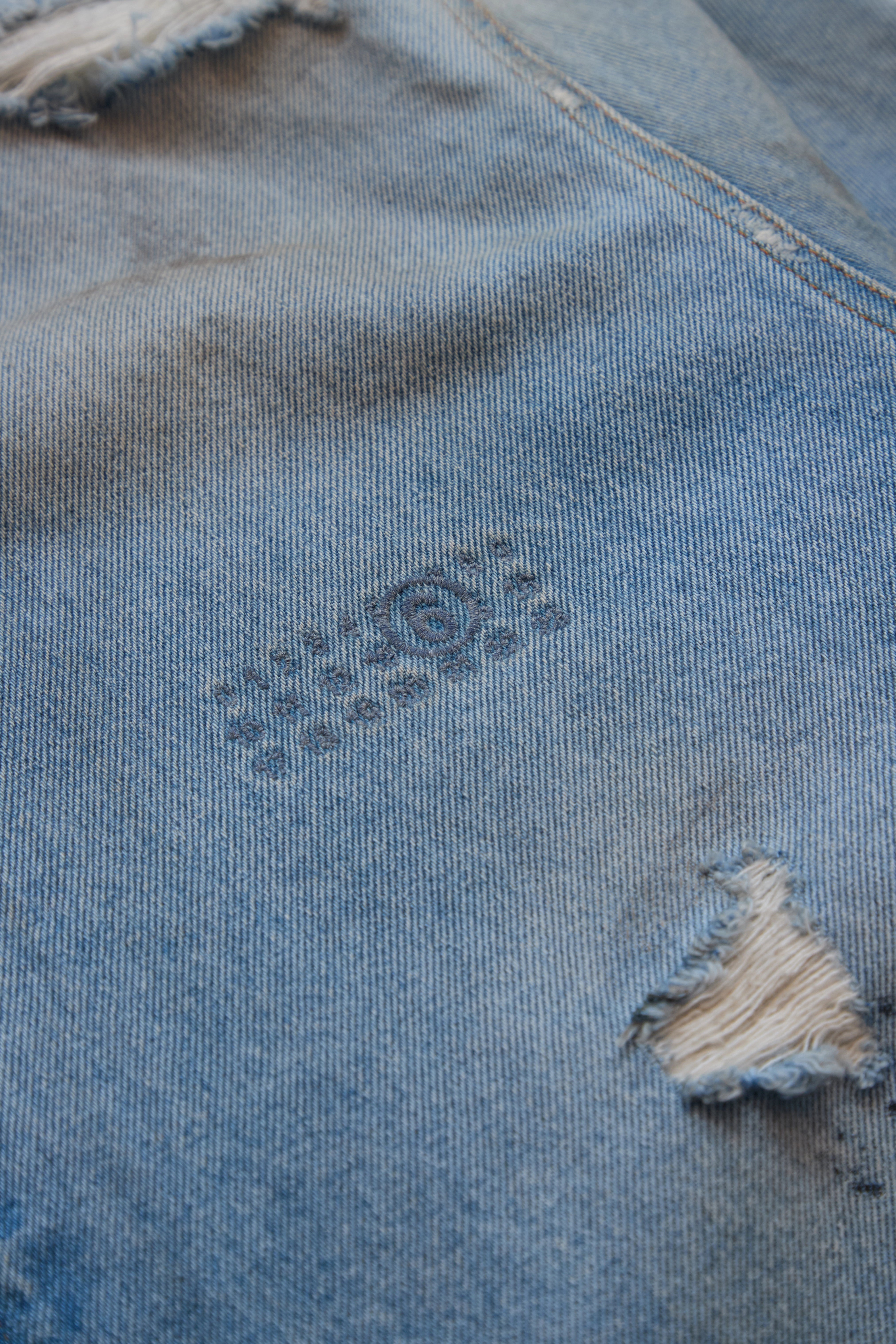 MM6 Maison Margiela Zip-Up Denim Jacket Blue - 3