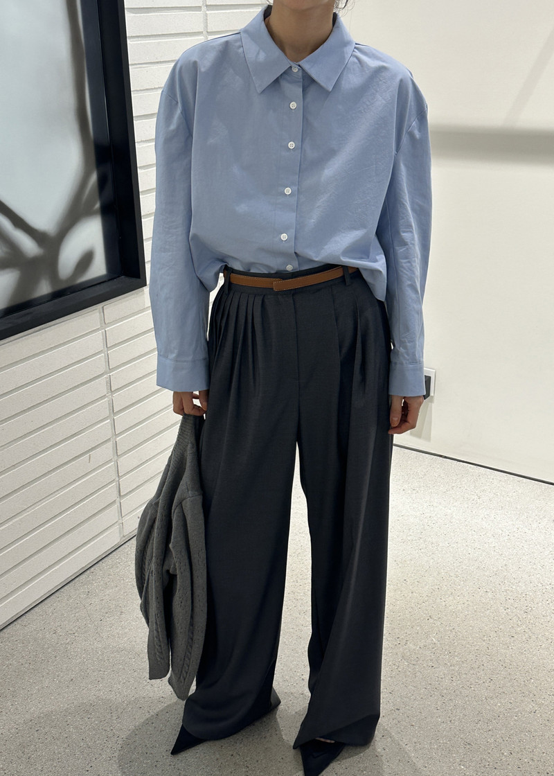 Nyla Pleated Pants - Charcoal 7