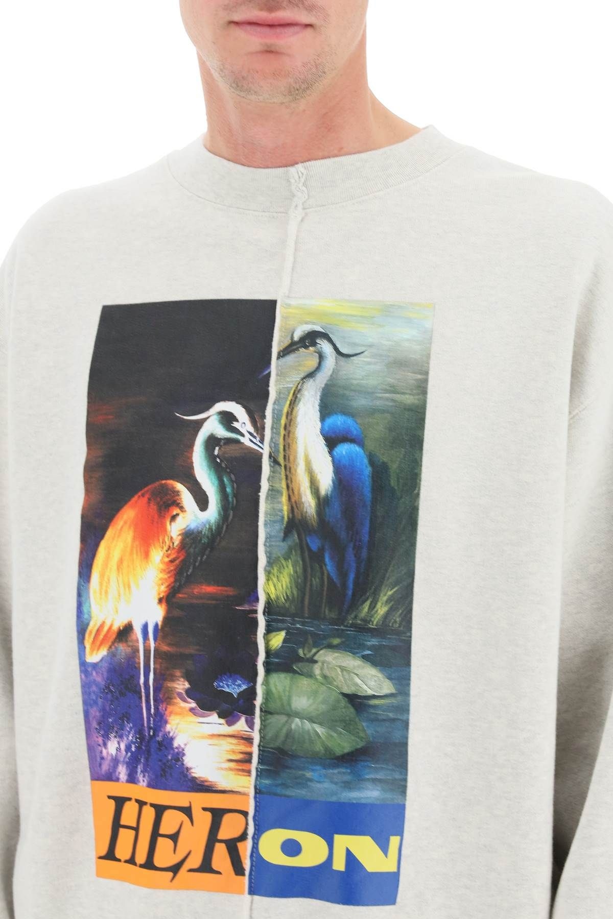 SPLIT HERONS CREW NECK SWEATSHIRT - 5