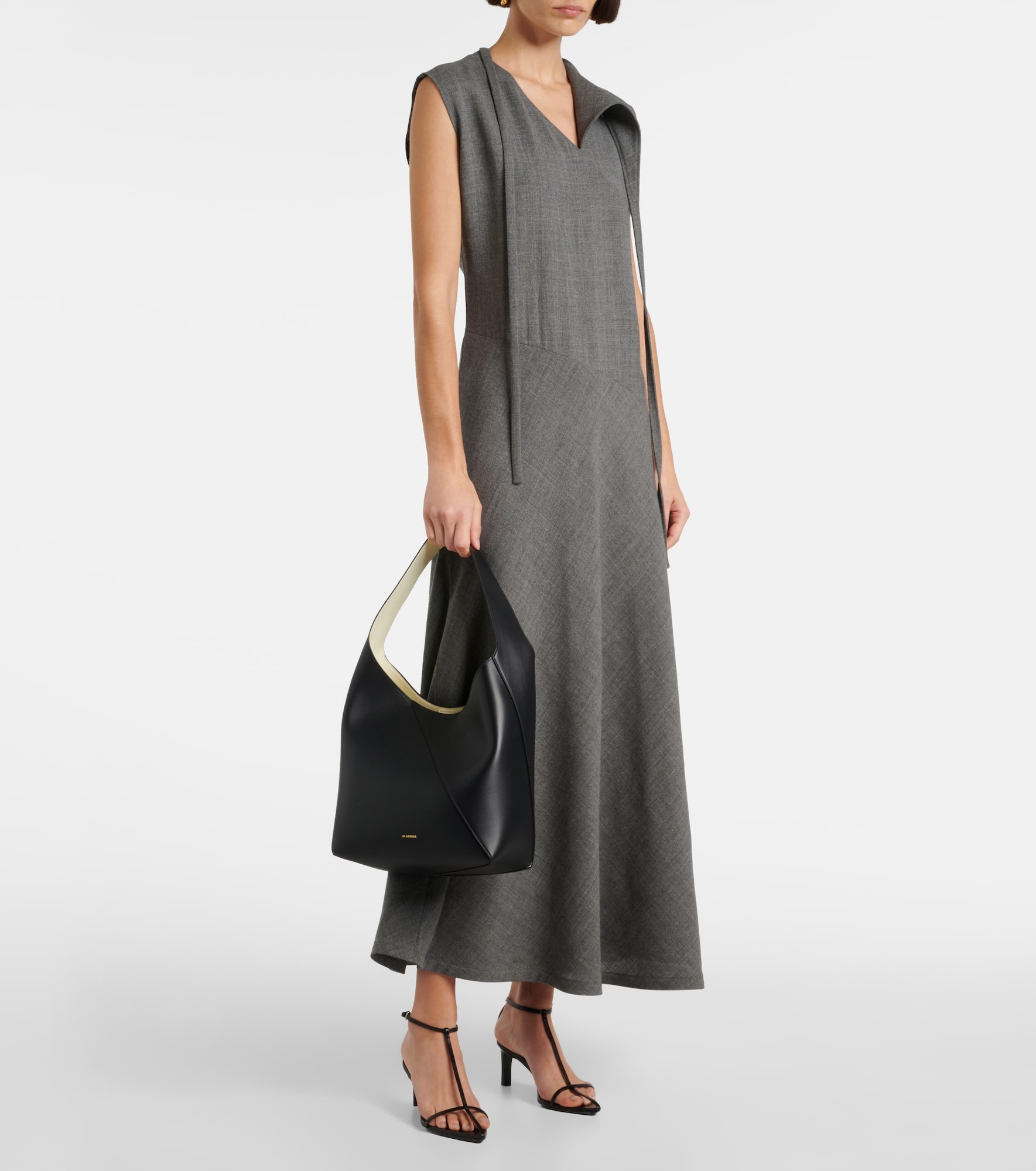 【Jil Sander】Medium Vertigo Tote Bag Sage Green Jil Sander Vertigo Medium Calfskin Tote Bag