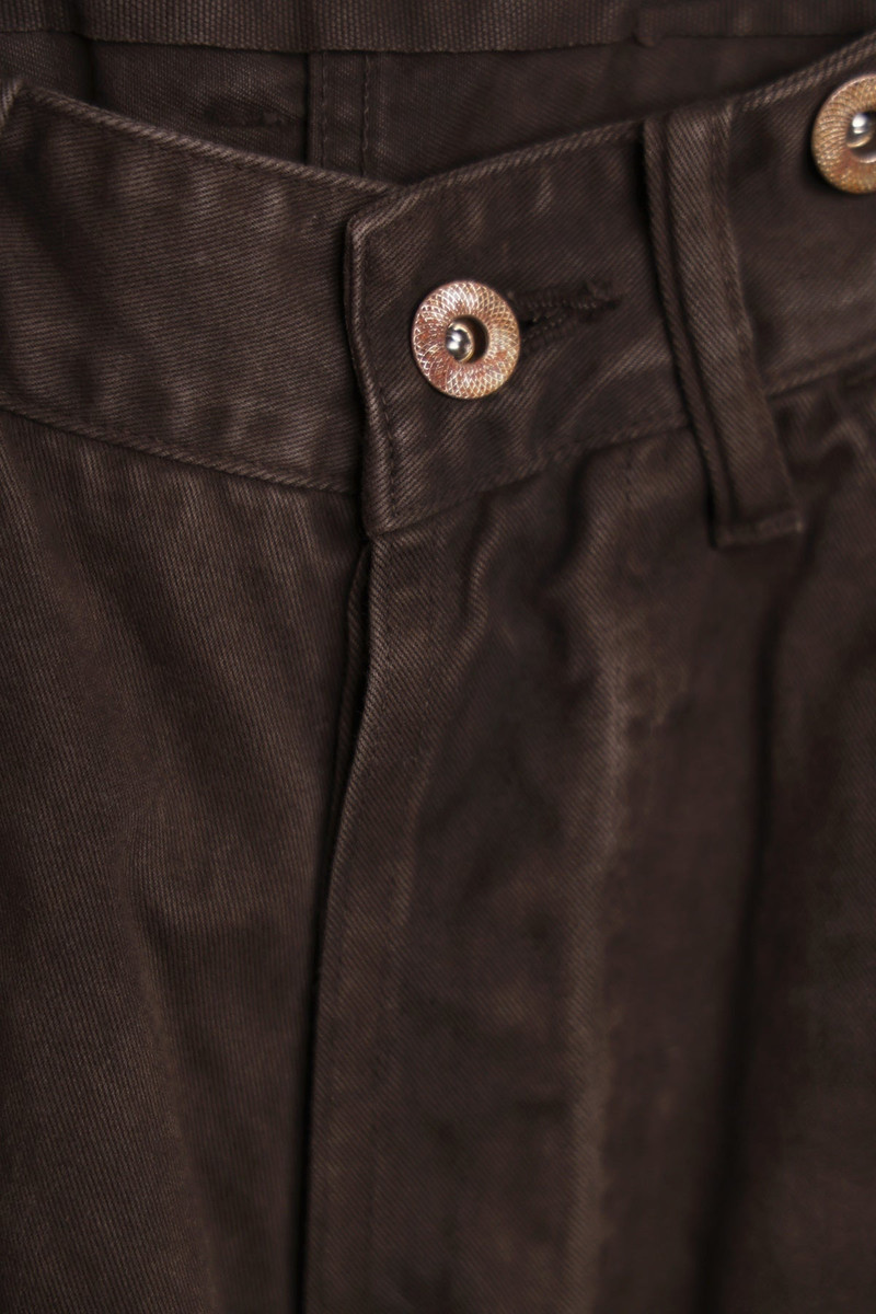 TAIGA TAKAHASHI Lot.209 Buckle-Backed Trouser - Damaged Mud Dye outlook