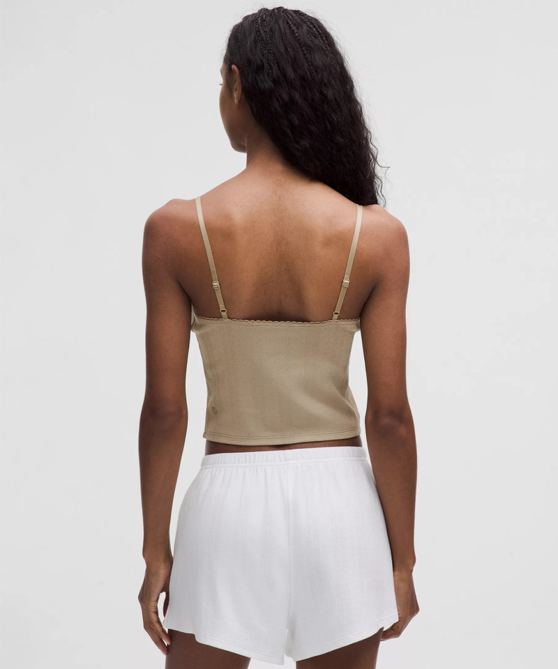 Cotton Pointelle Cropped Cami Tank Top 3