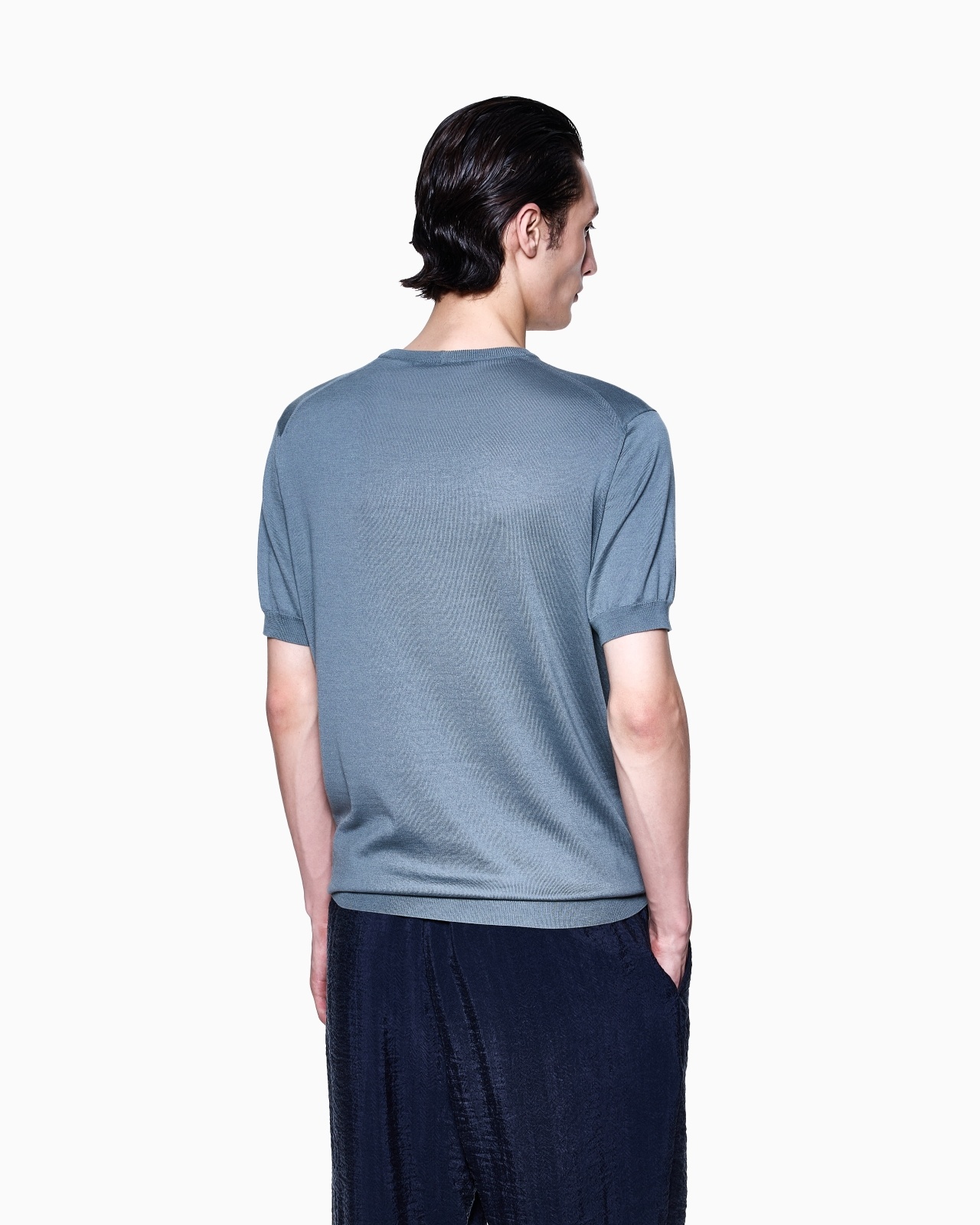 SHORT-SLEEVED SILK-COTTON JUMPER - 3