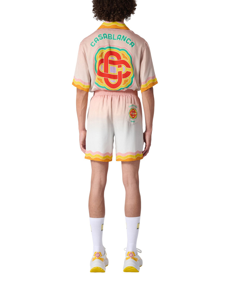 CASABLANCA Rainbow Monogram Silk Shorts outlook