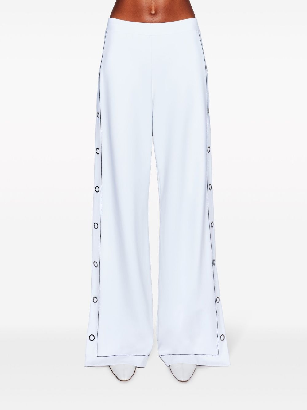 press-stud wide-leg trousers - 3