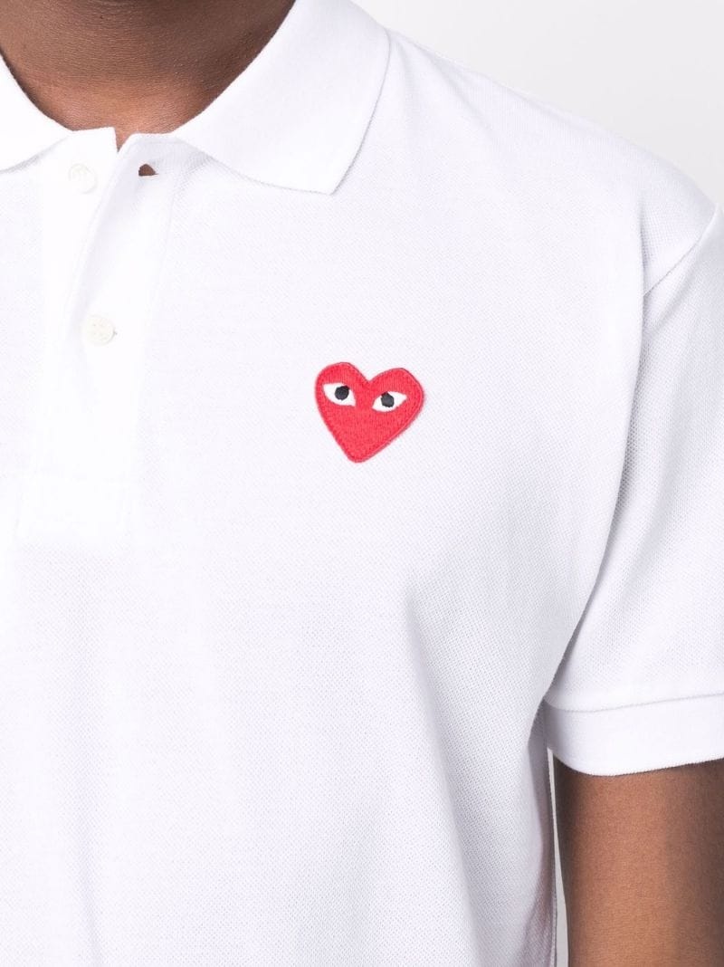 heart-patch cotton polo shirt - 5