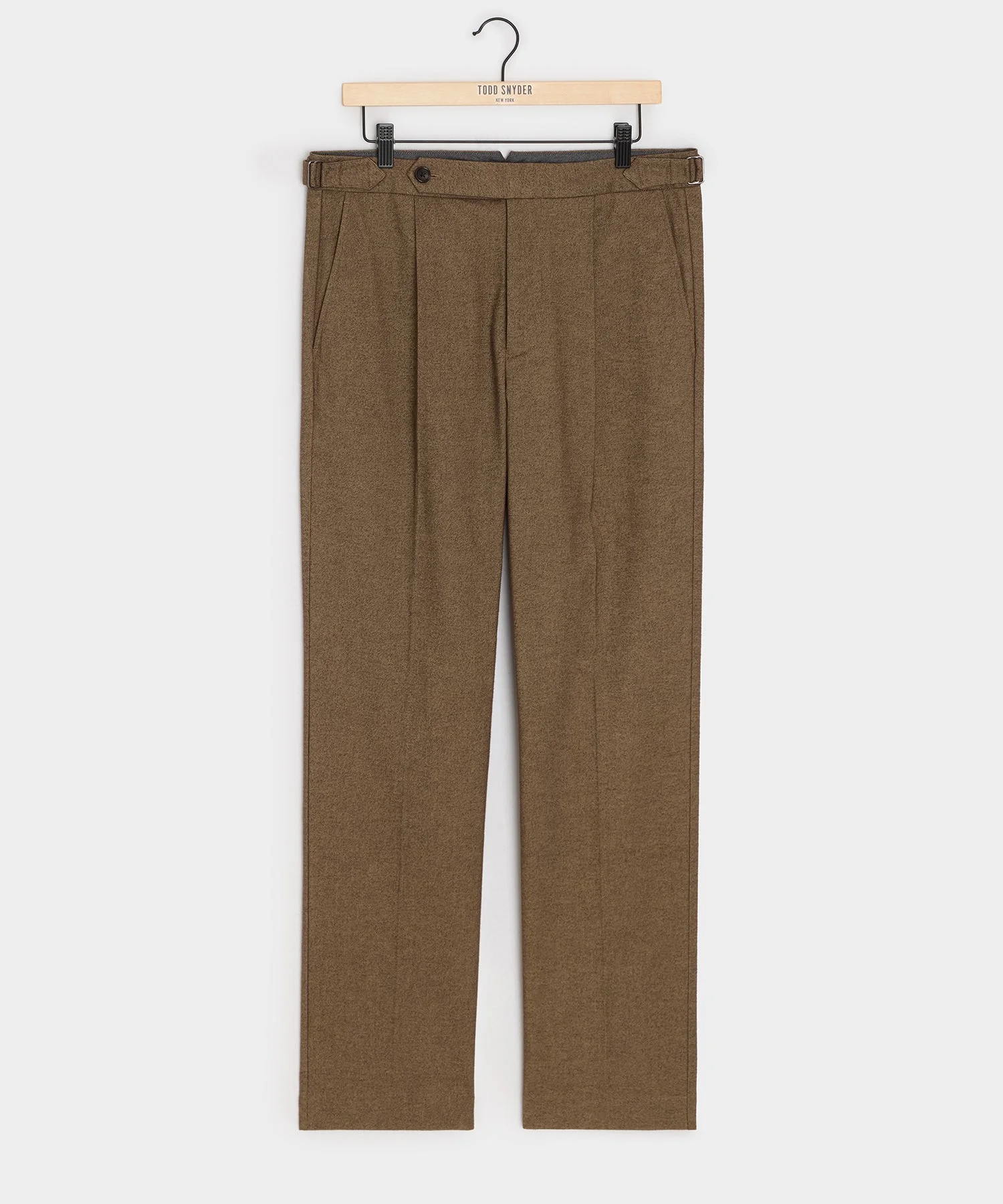 Italian Heathered Cotton Side Tab Trouser - 1