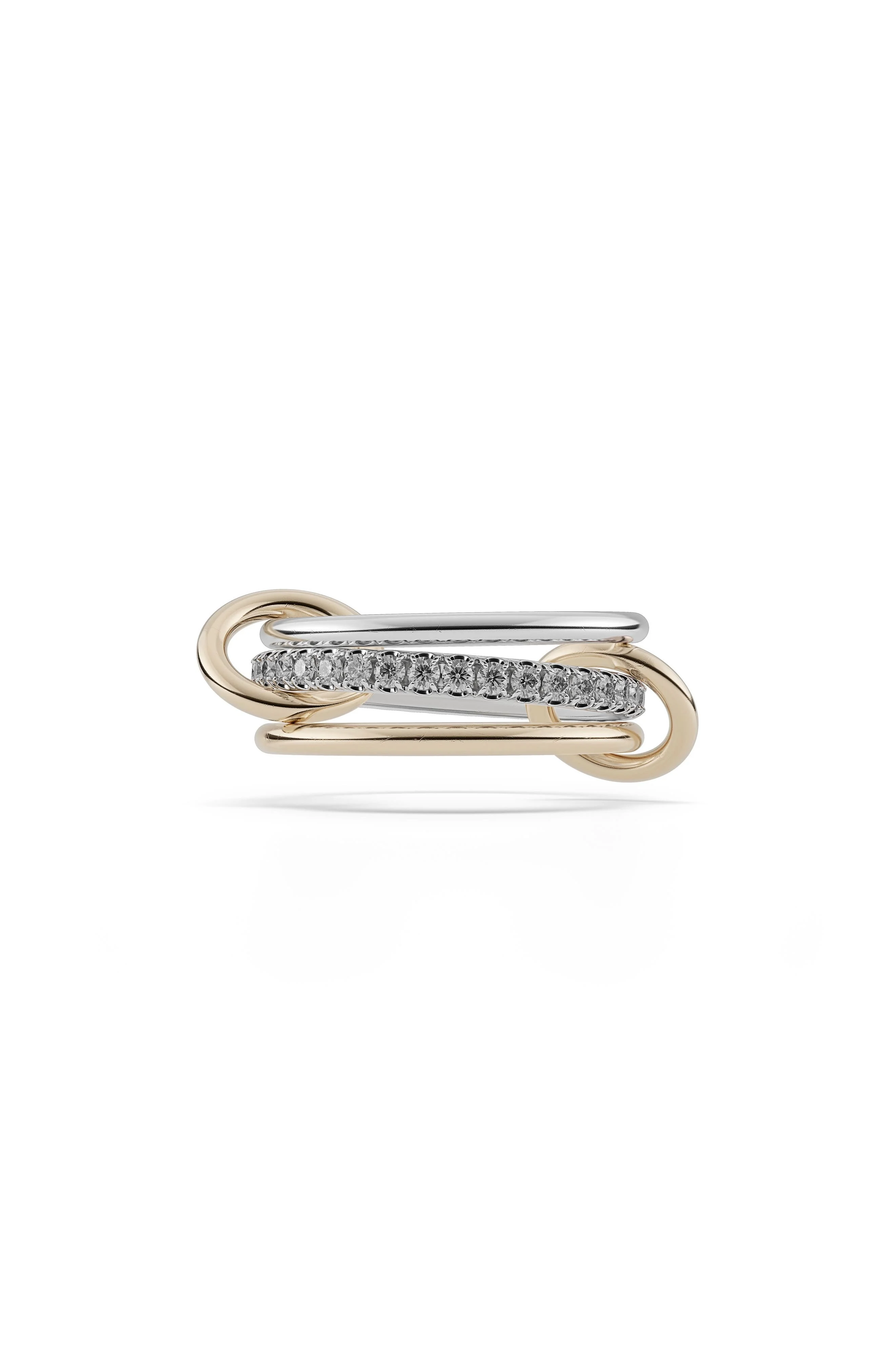 Spinelli Kilcollin Tigris SG Gris Gray Diamond Stack Ring in Silver Gold at Nordstrom - 1