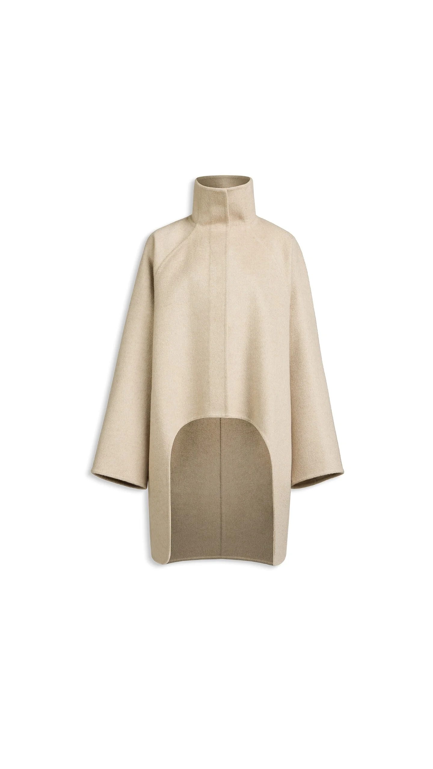 ASYMMETRIC DOUBLE FACE CACHMERE COAT - 1