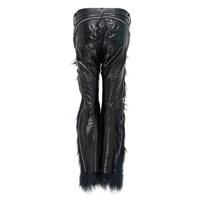 Junya Watanabe Fake Leather Acrylic Faux Fur Pants outlook