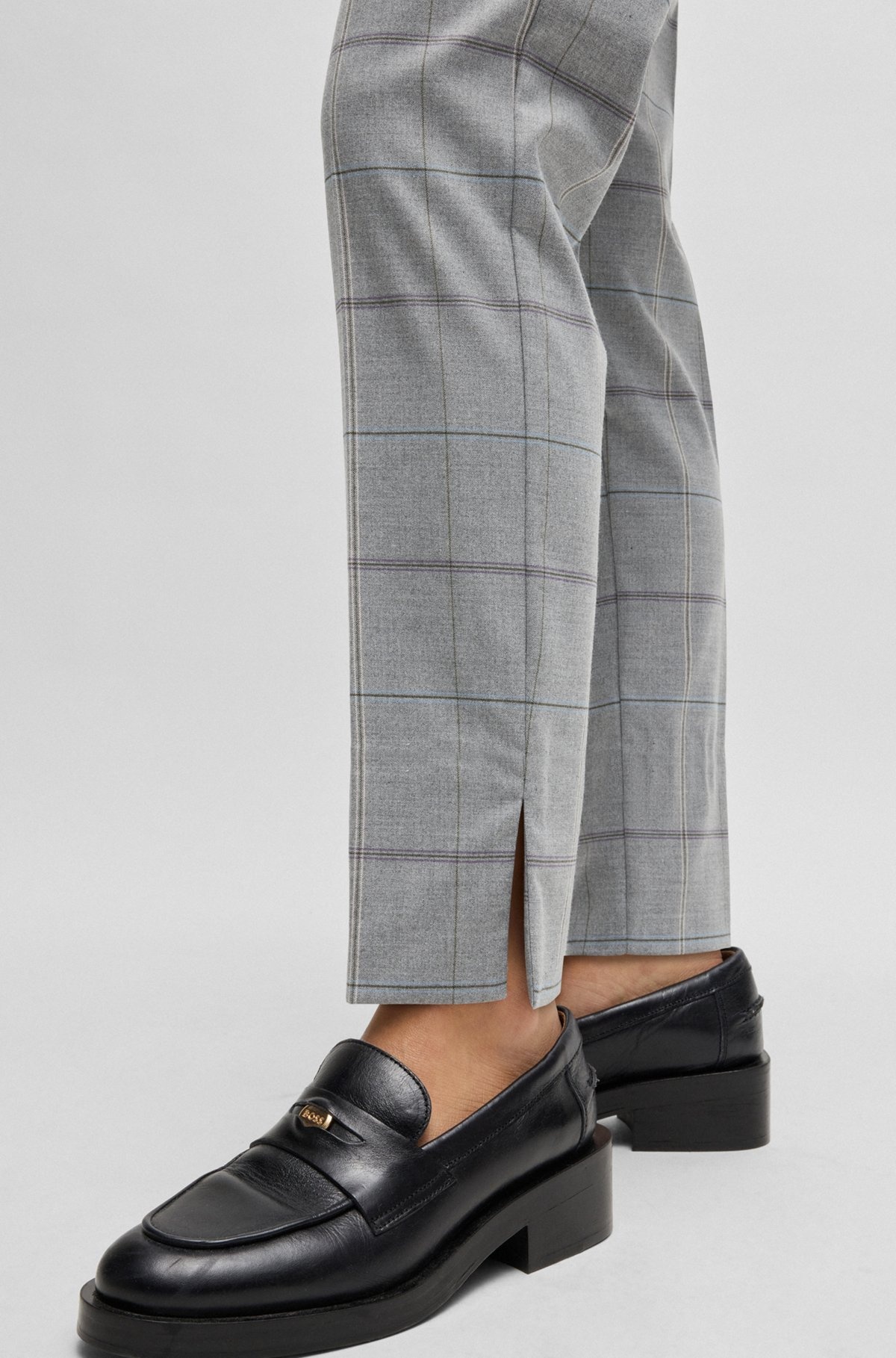 FORMAL TROUSERS IN CHECKED STRETCH FABRIC - 5