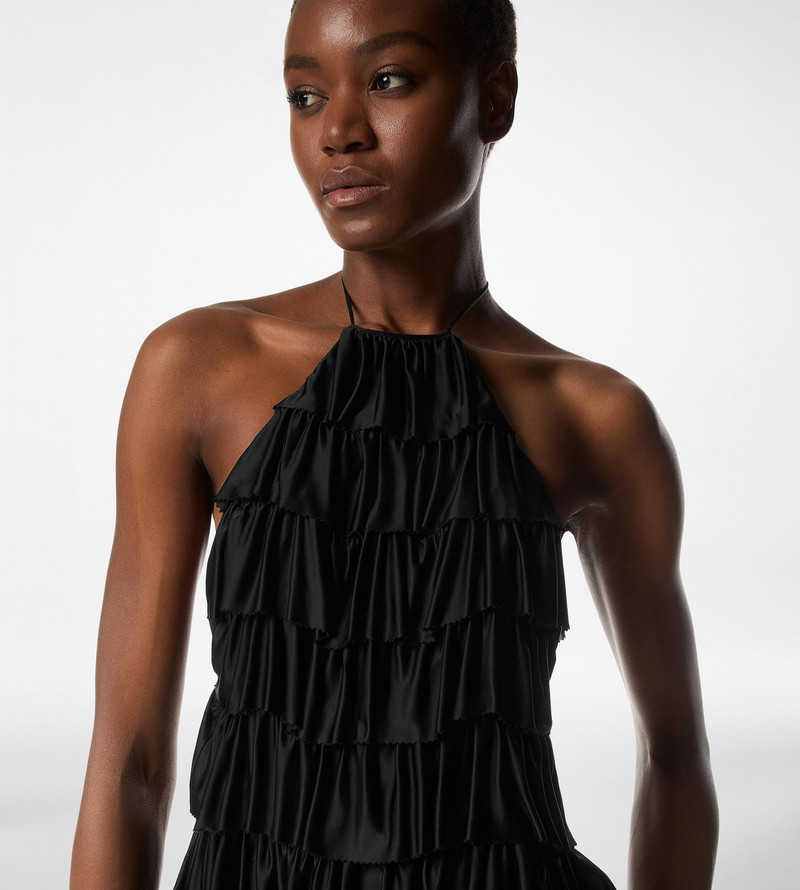 TOM FORD LUSTROUS JERSEY RUFFLED COCKTAIL DRESS outlook