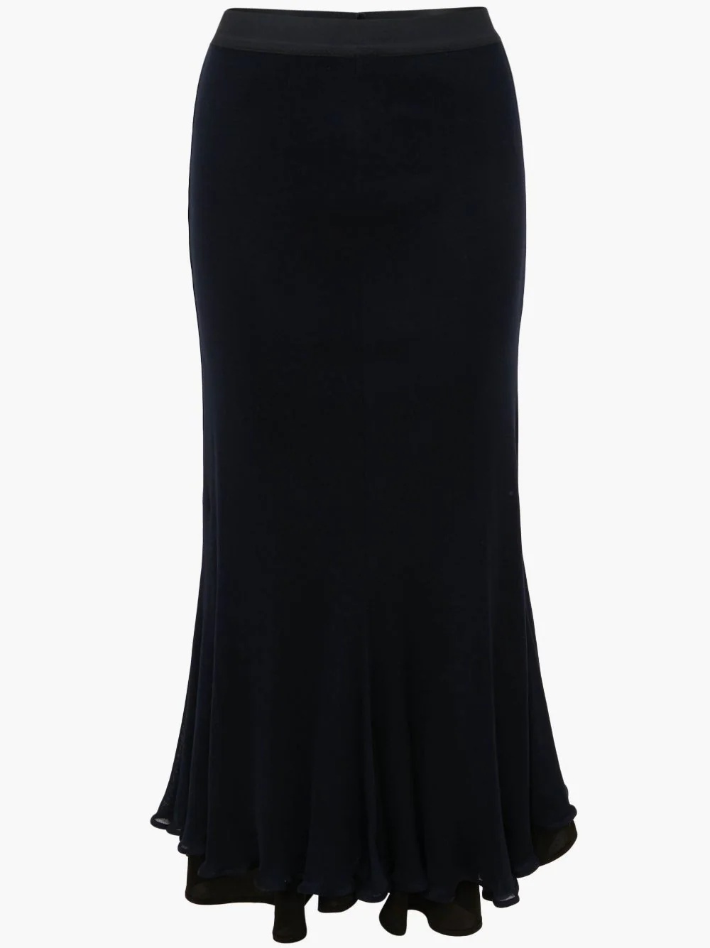 FLUTED HEM DOUBLE LAYER SKIRT - 1