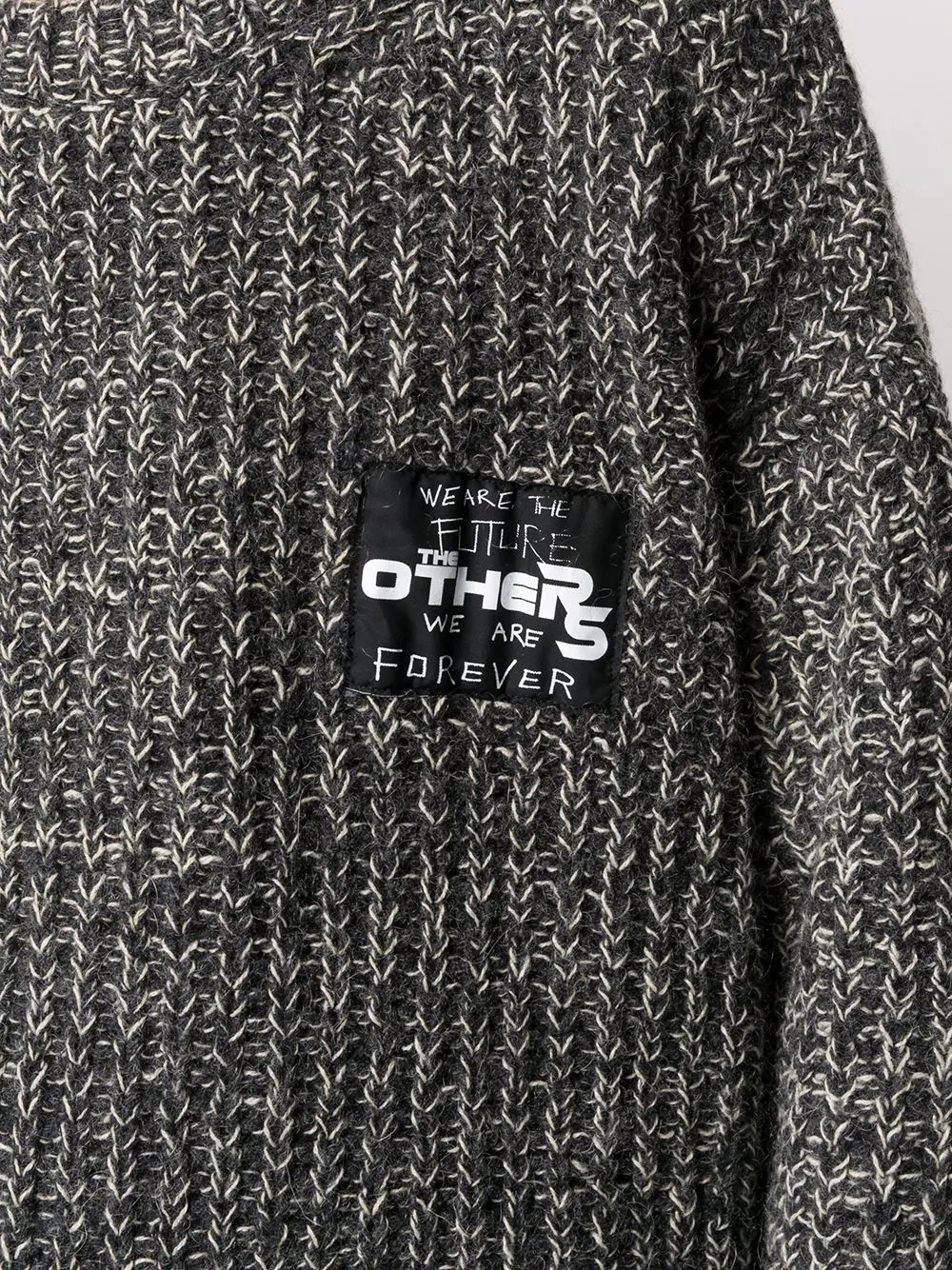 slogan-patch ribbed jumper - 6