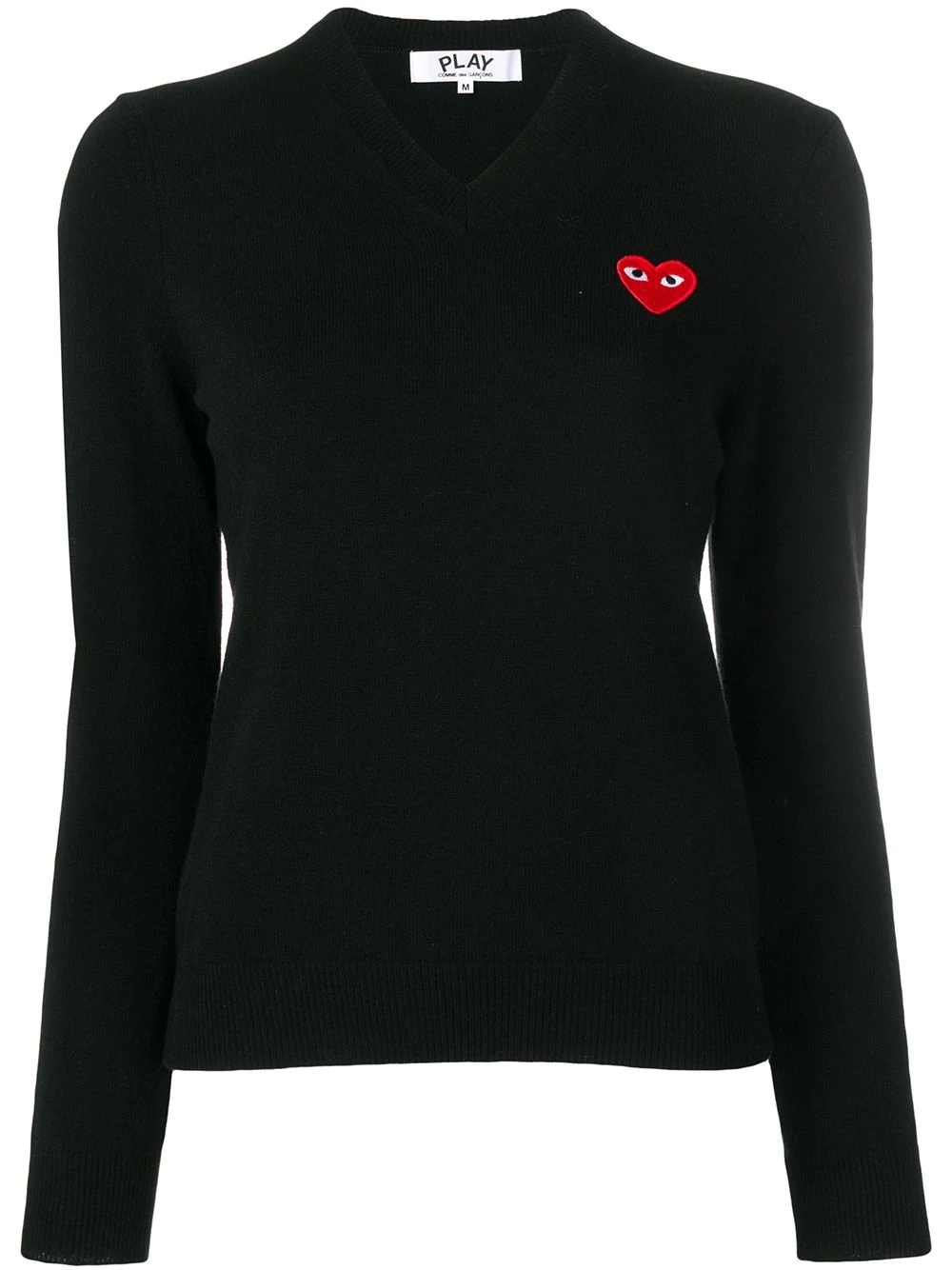 v-neck logo patch jumper - 1