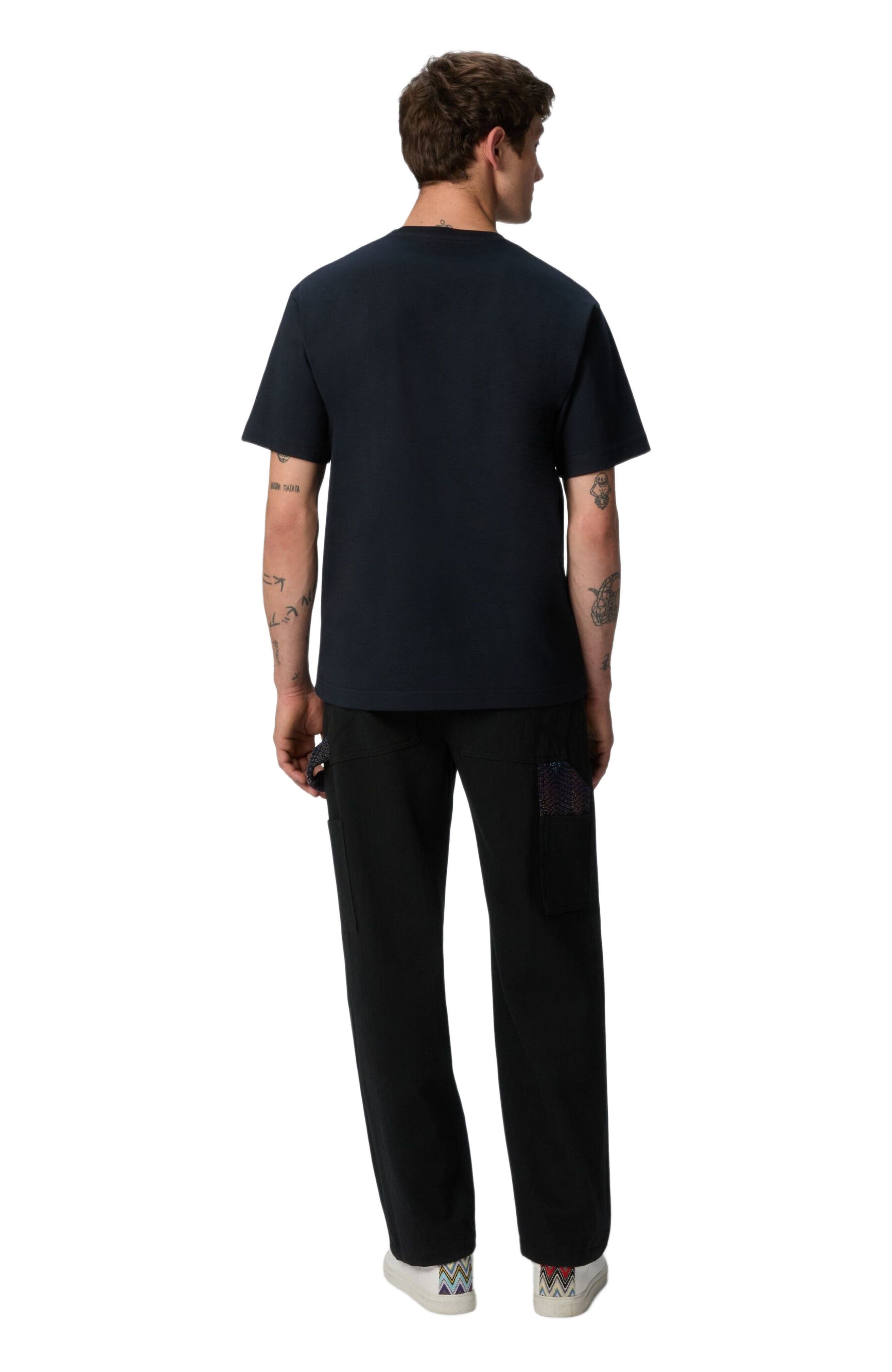 Missoni Cotton Crewneck T-shirt With Gradient Zig Zag Insert in Blue at Nordstrom - 3