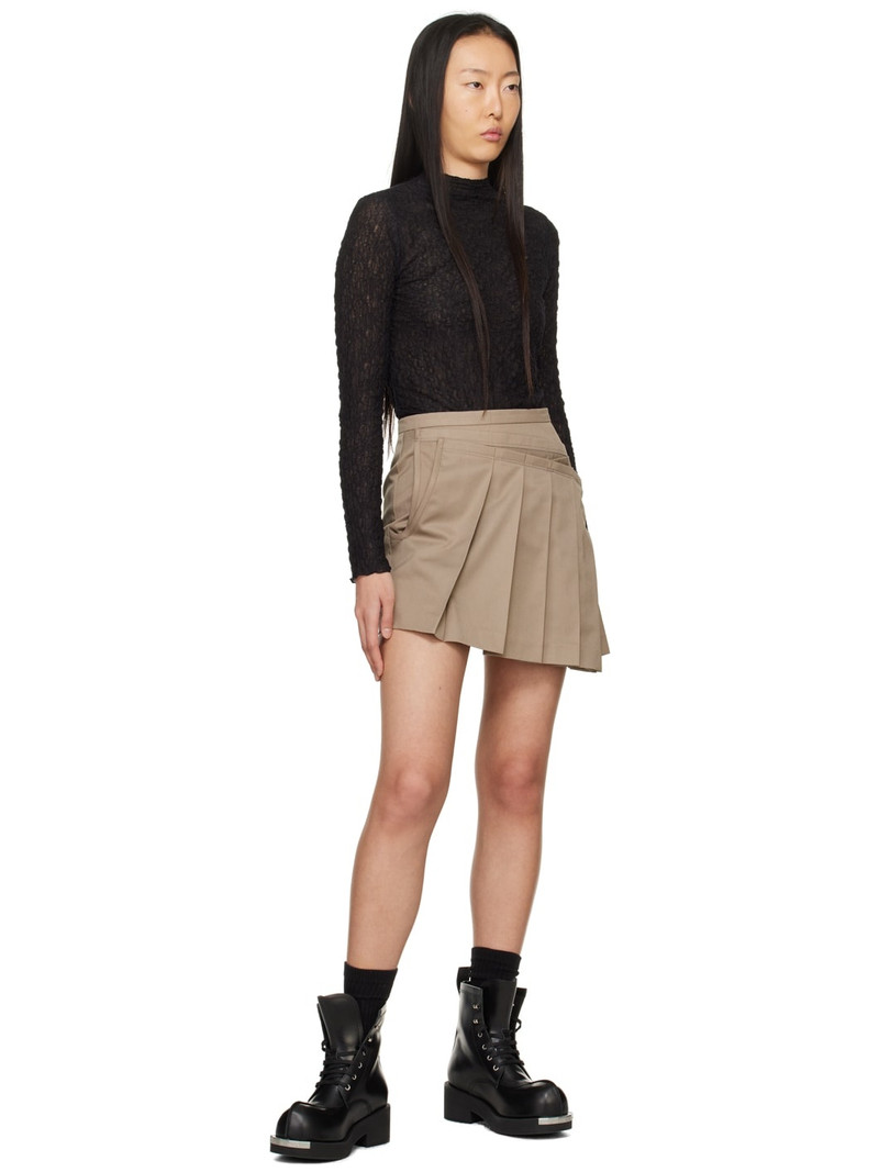 lesugiatelier Beige Layered Mini Skirt outlook