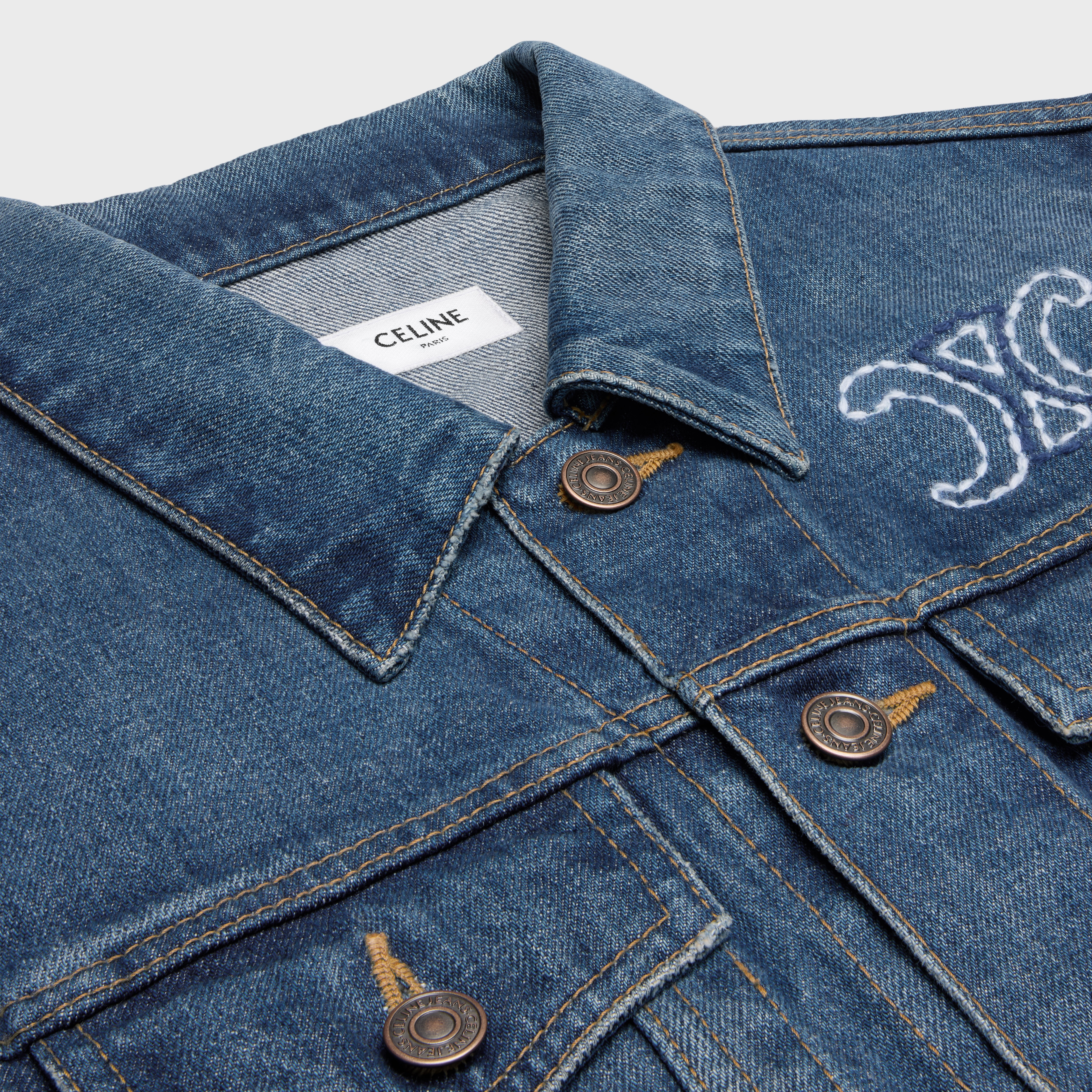 Trucker jacket in dark union wash denim - 3