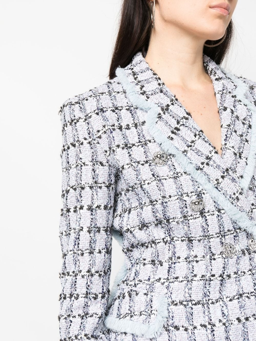 tweed button-up blazer - 5