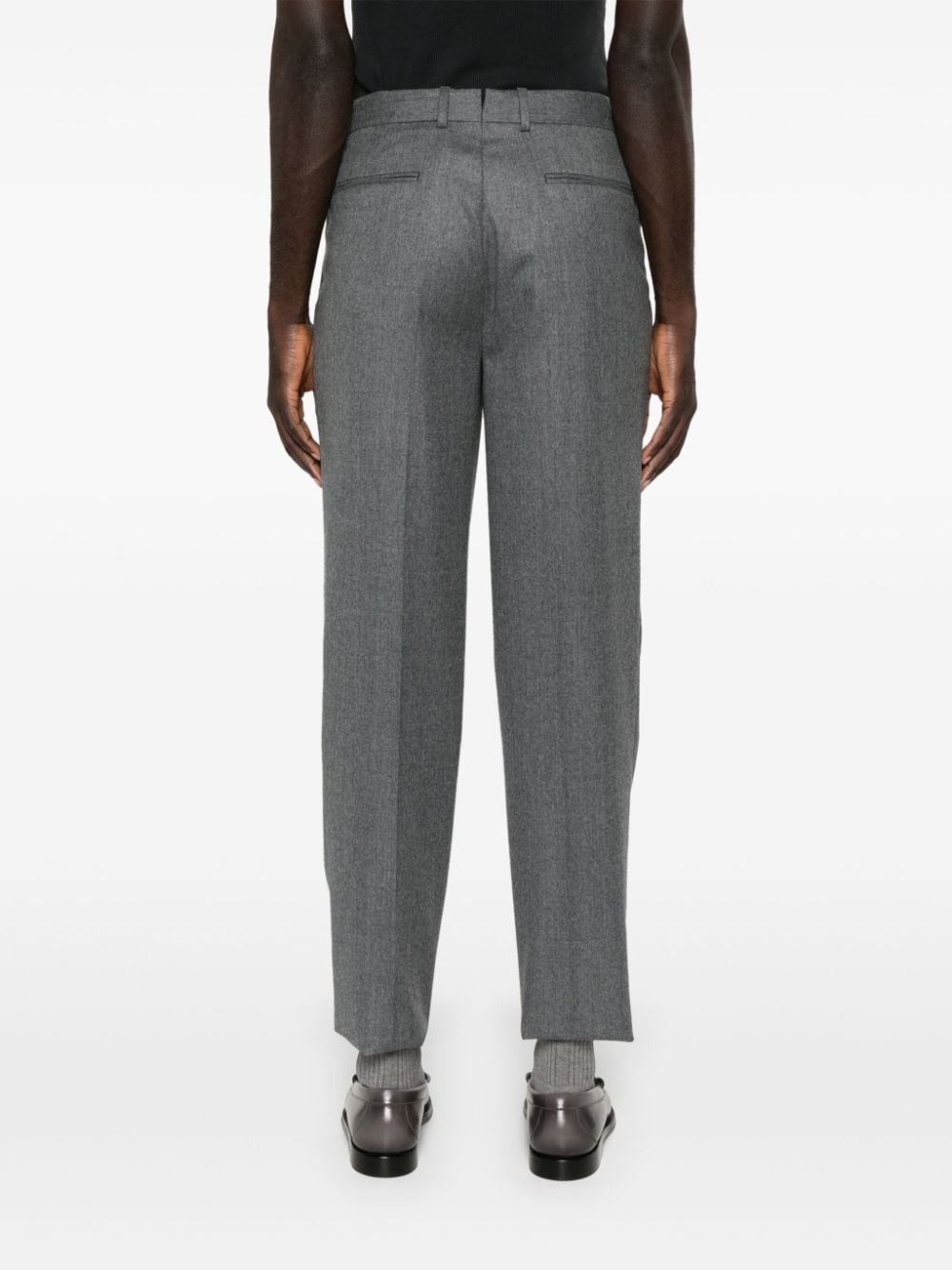 slim-cut wool trousers - 4