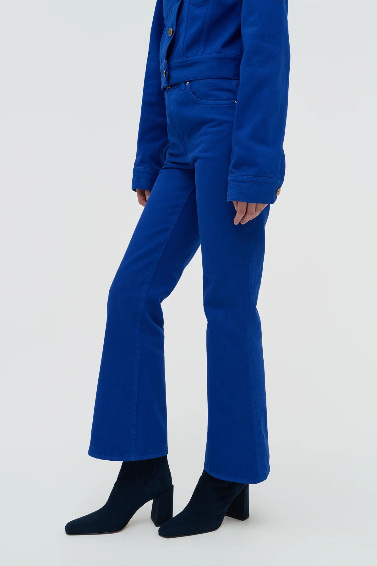 Ezra Bootcut Cropped Jean in Cobalt Recycled Cotton Denim - 6