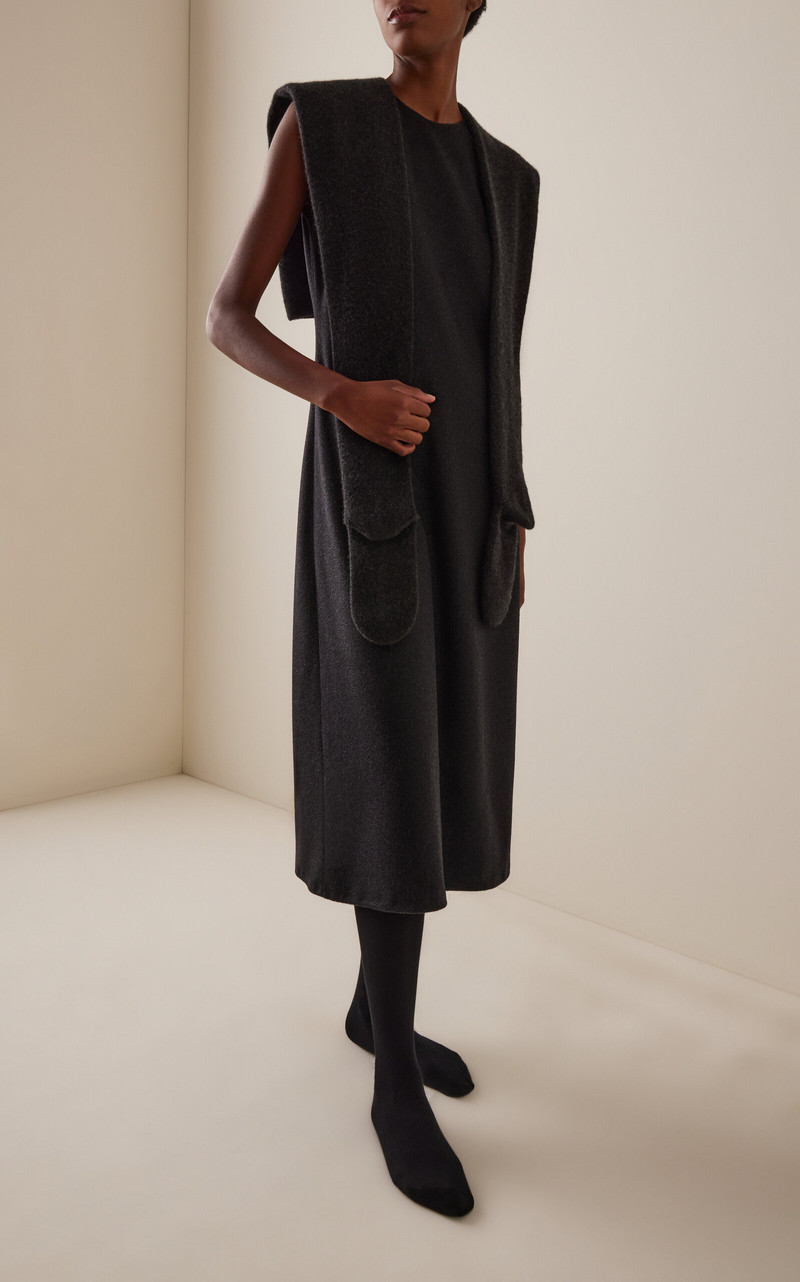 The Row Imara Cashmere Midi Dress grey outlook