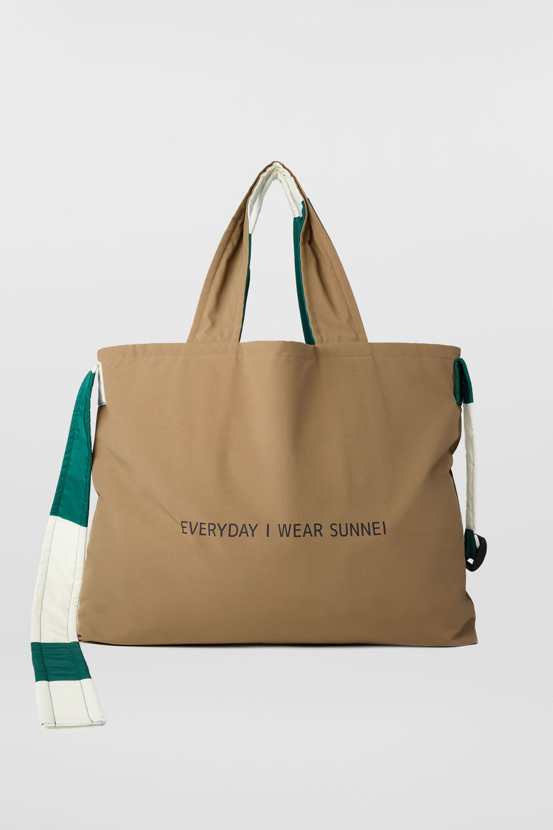 EVERYDAY REVERSIBLE BAG / off white, green & beige 4