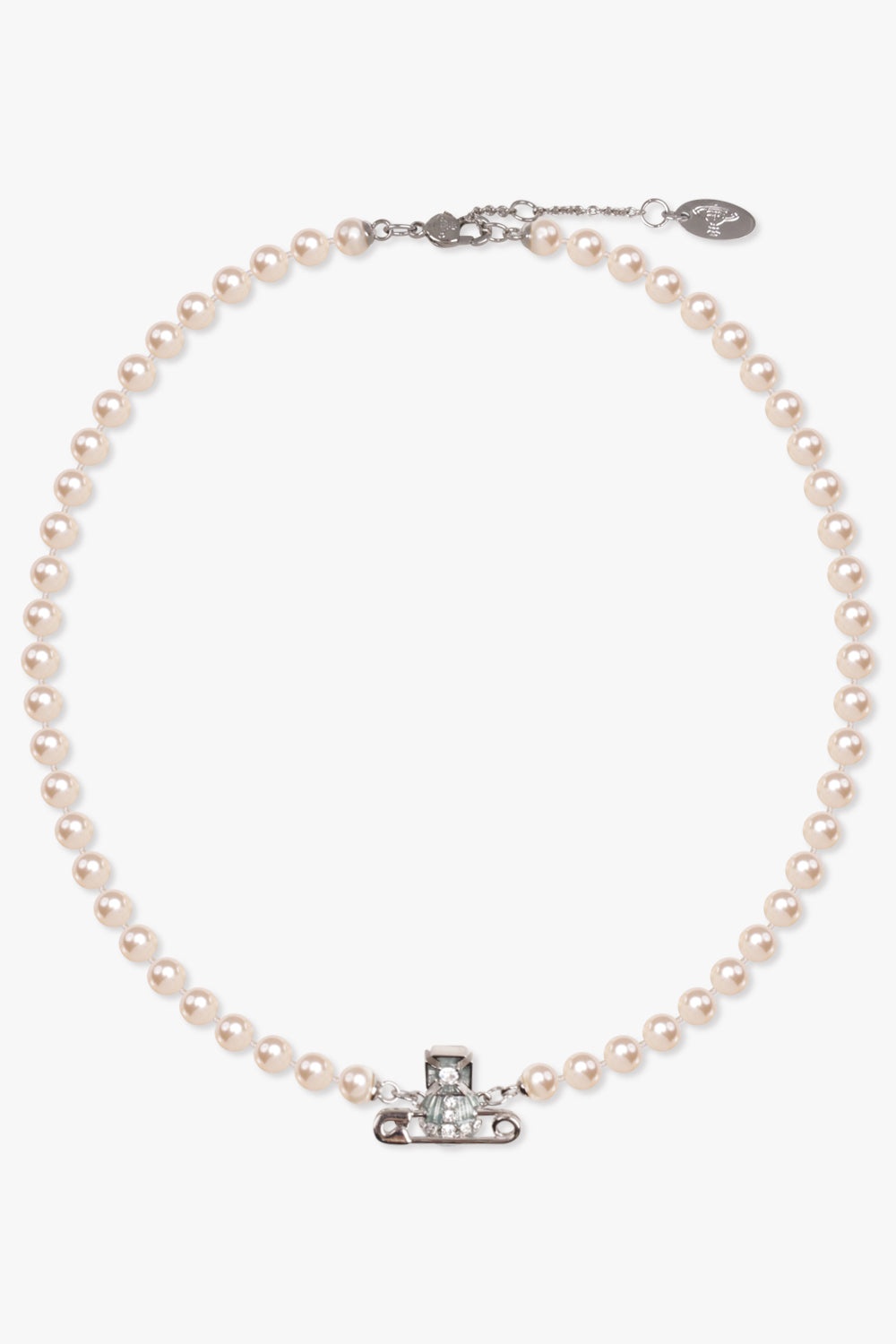 KITTY PEARL NECKLACE | WHITE/SILVER/BLUE - 1