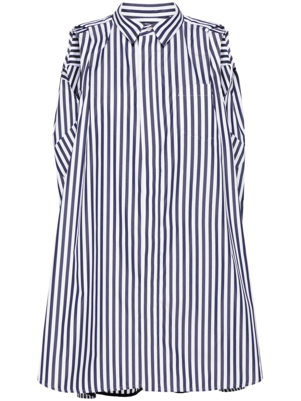 striped poplin shirt dress - 1