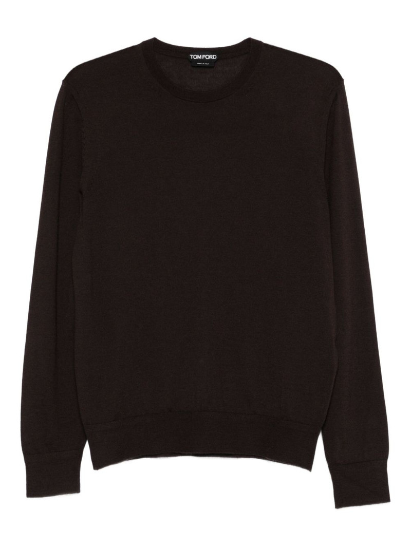 crew-neck cashmere-blend sweater 1