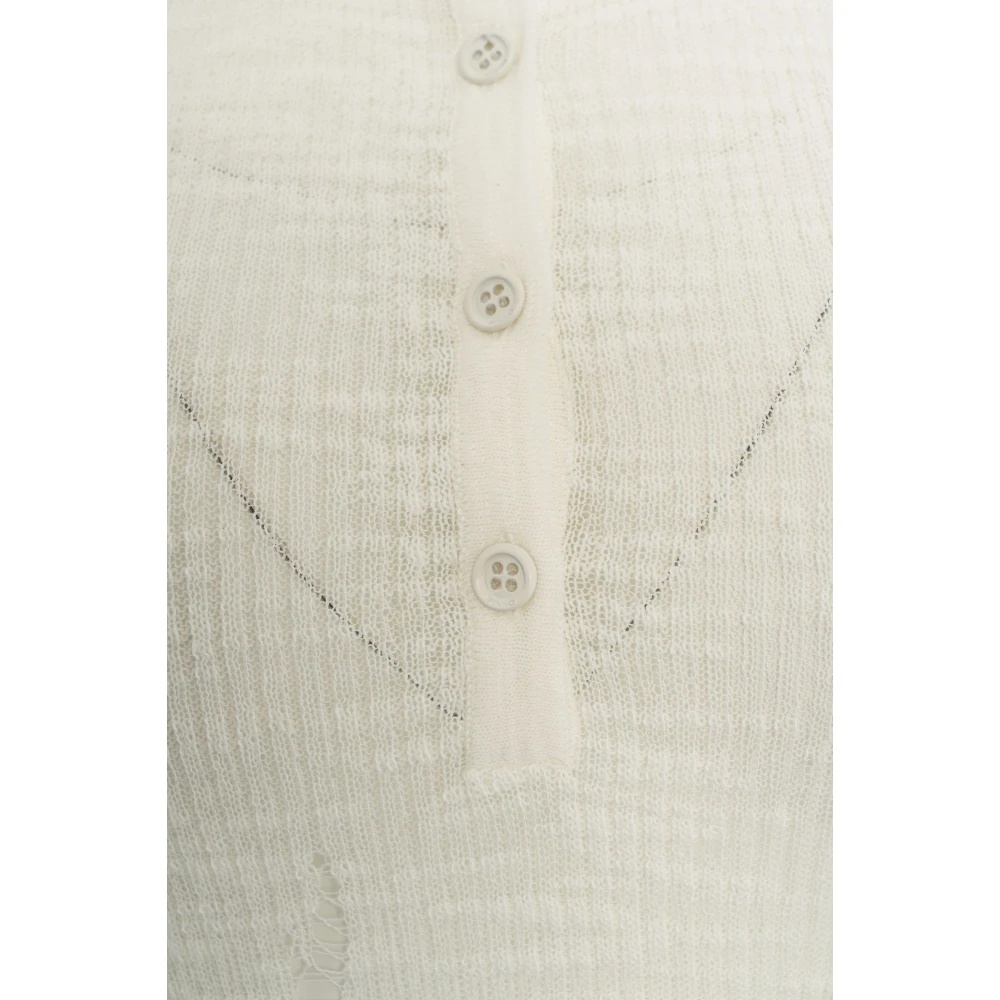 WHITE CREW NECK T-SHIRT WITH UNIQUE DETAILS - 3