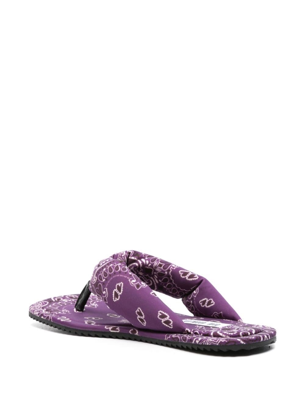 bandana-print flat slides - 3
