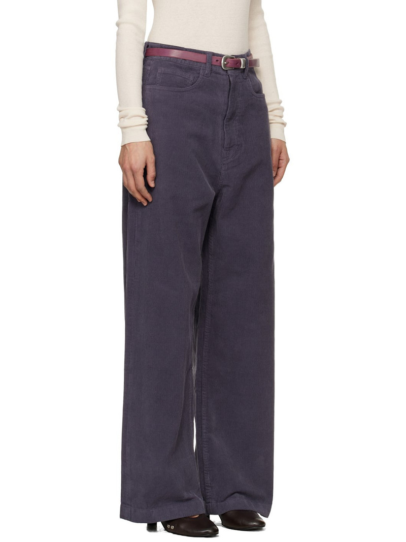 Purple Washed Corduroy Wide-Leg Trousers 2