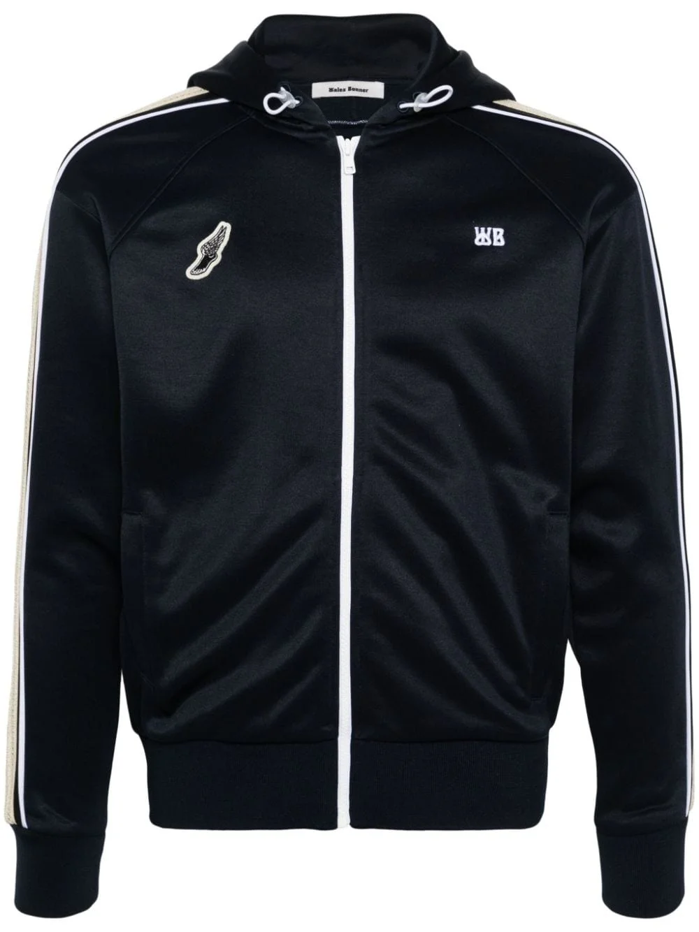 logo-embroidered zip-up hoodie - 1