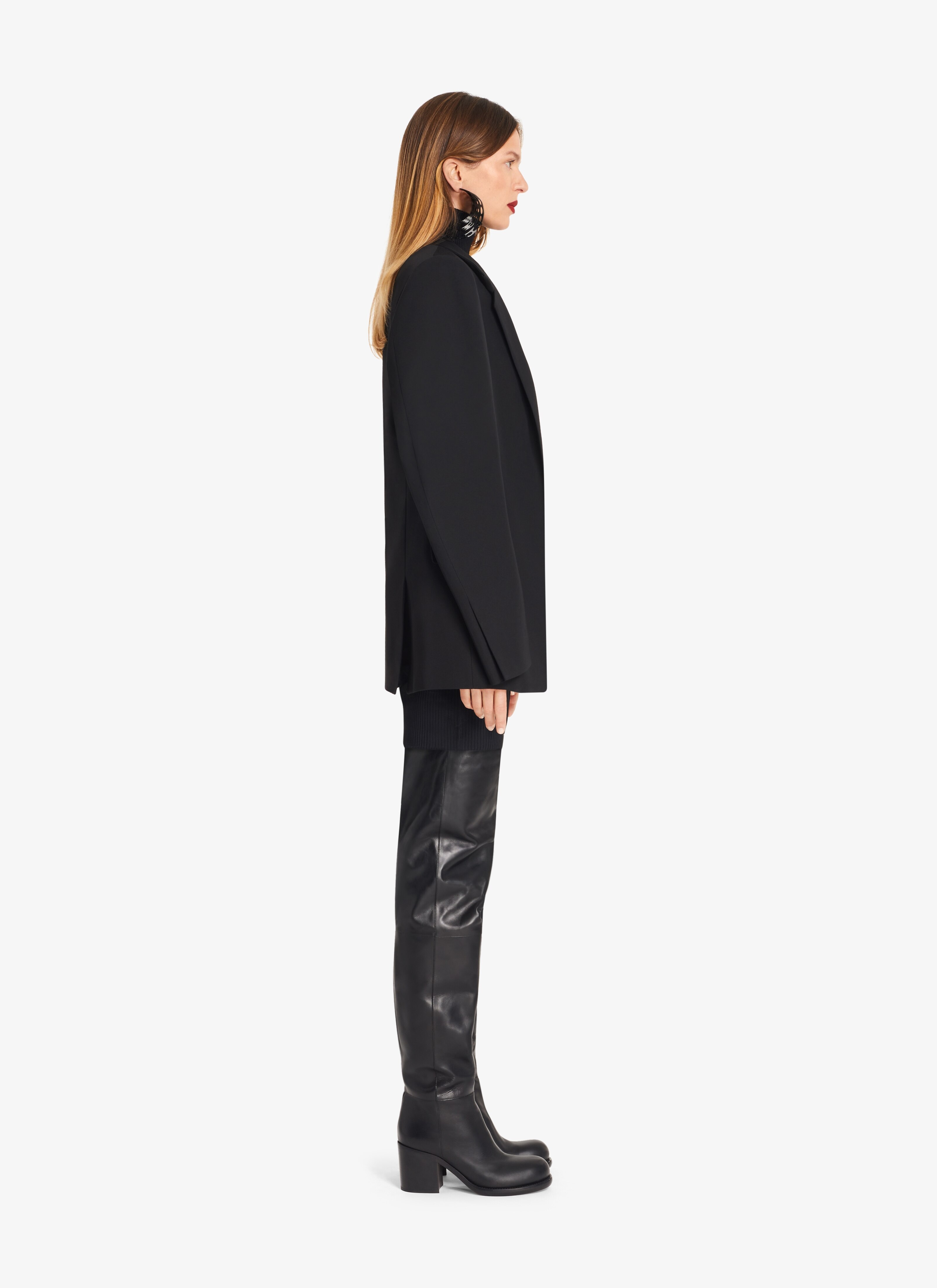 DOUBLE-BREASTED WOOL GABARDINE BLAZER - 4